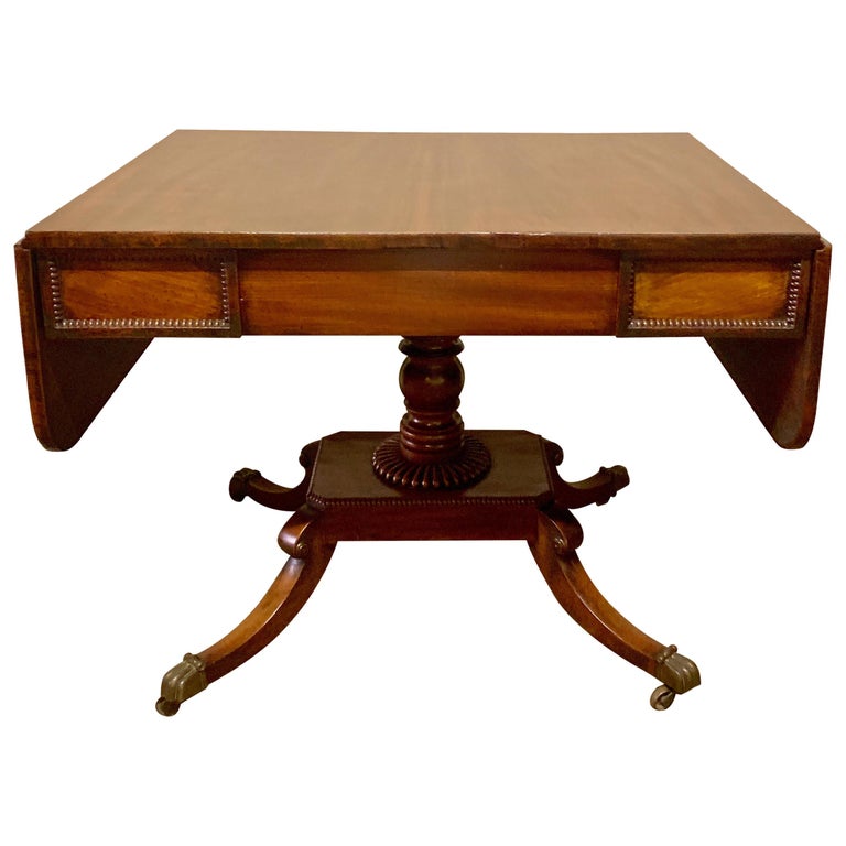 Antique Mahogany DropLeaf Sofa Table For Sale at 1stDibs