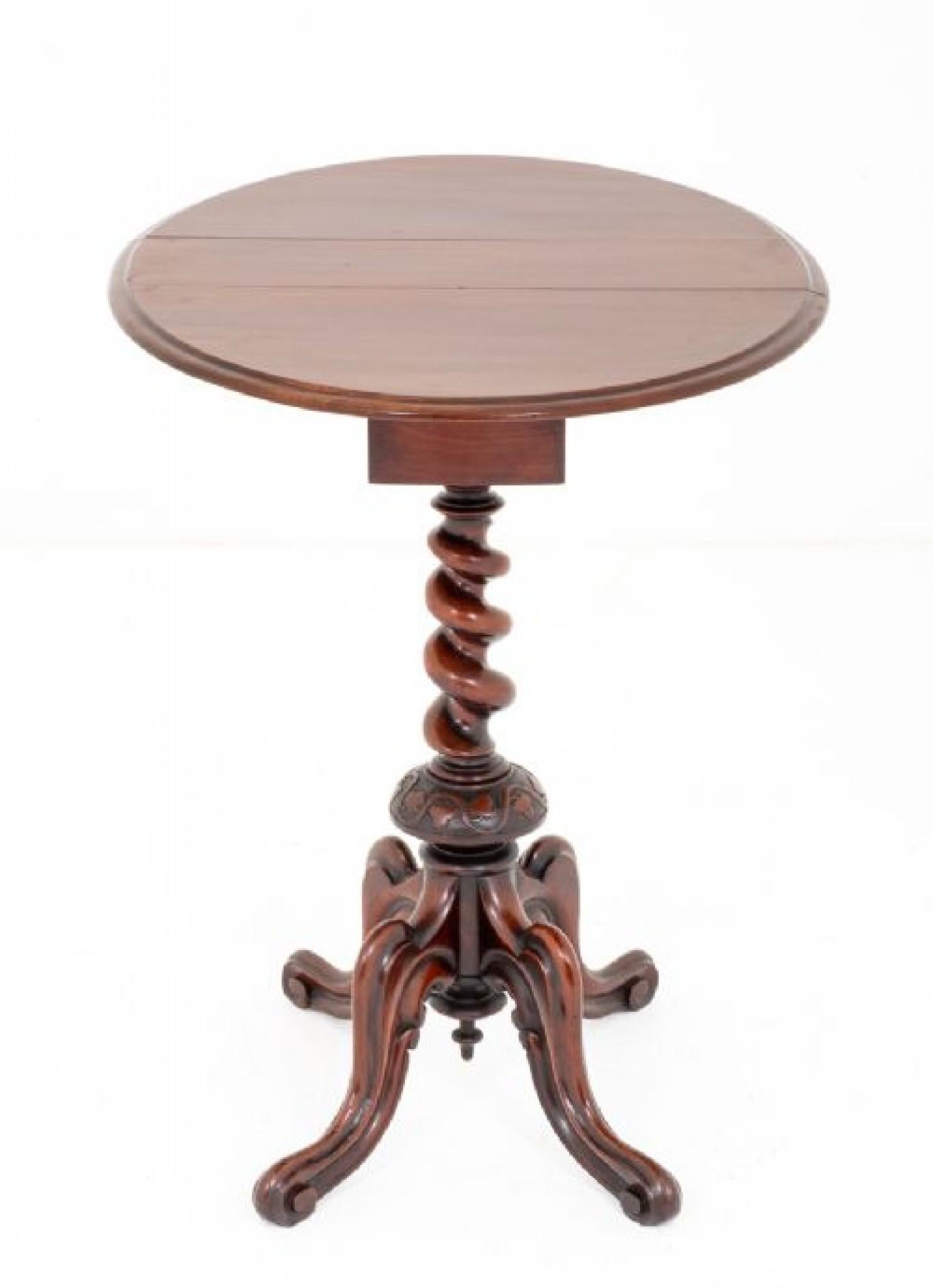 Milieu du XIXe siècle Table ancienne à abattant en acajou 1860 en vente