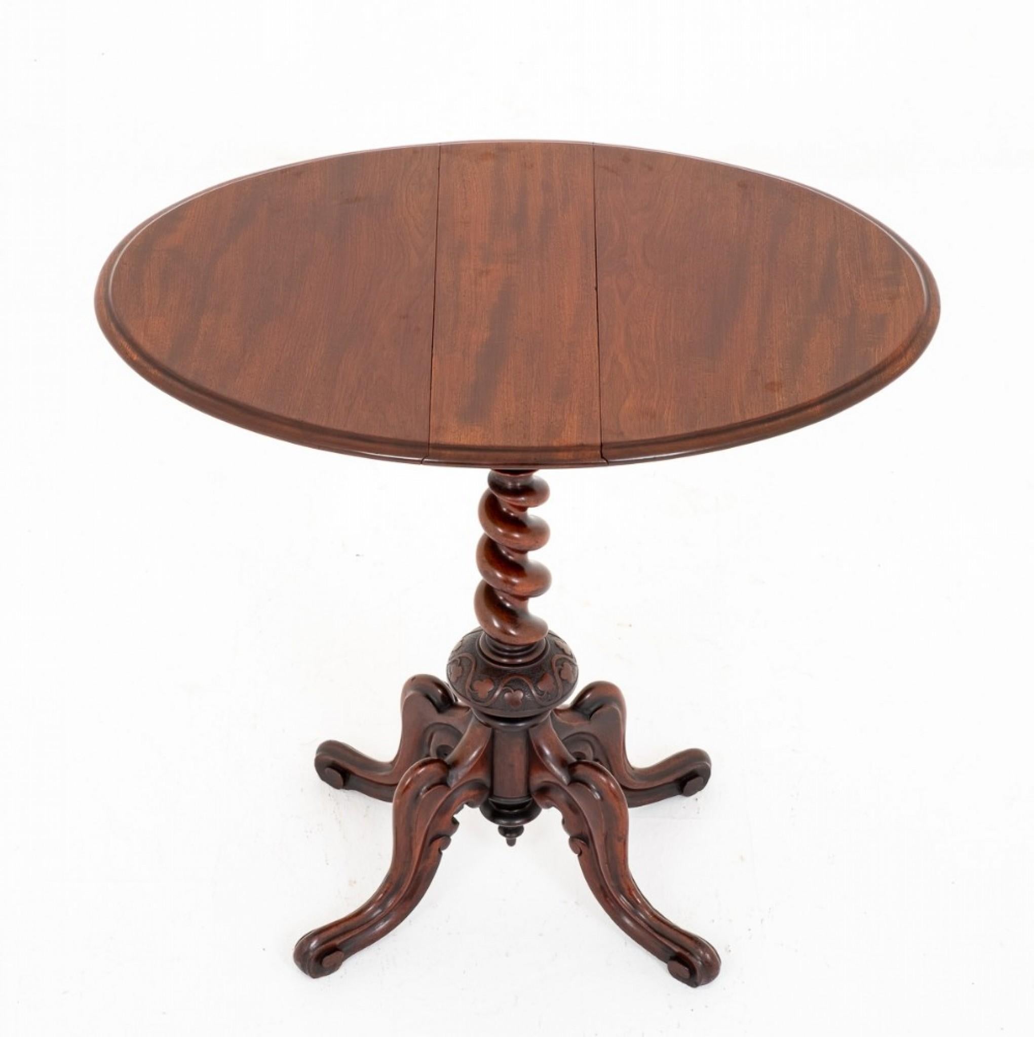 Table ancienne à abattant en acajou 1860 en vente 1