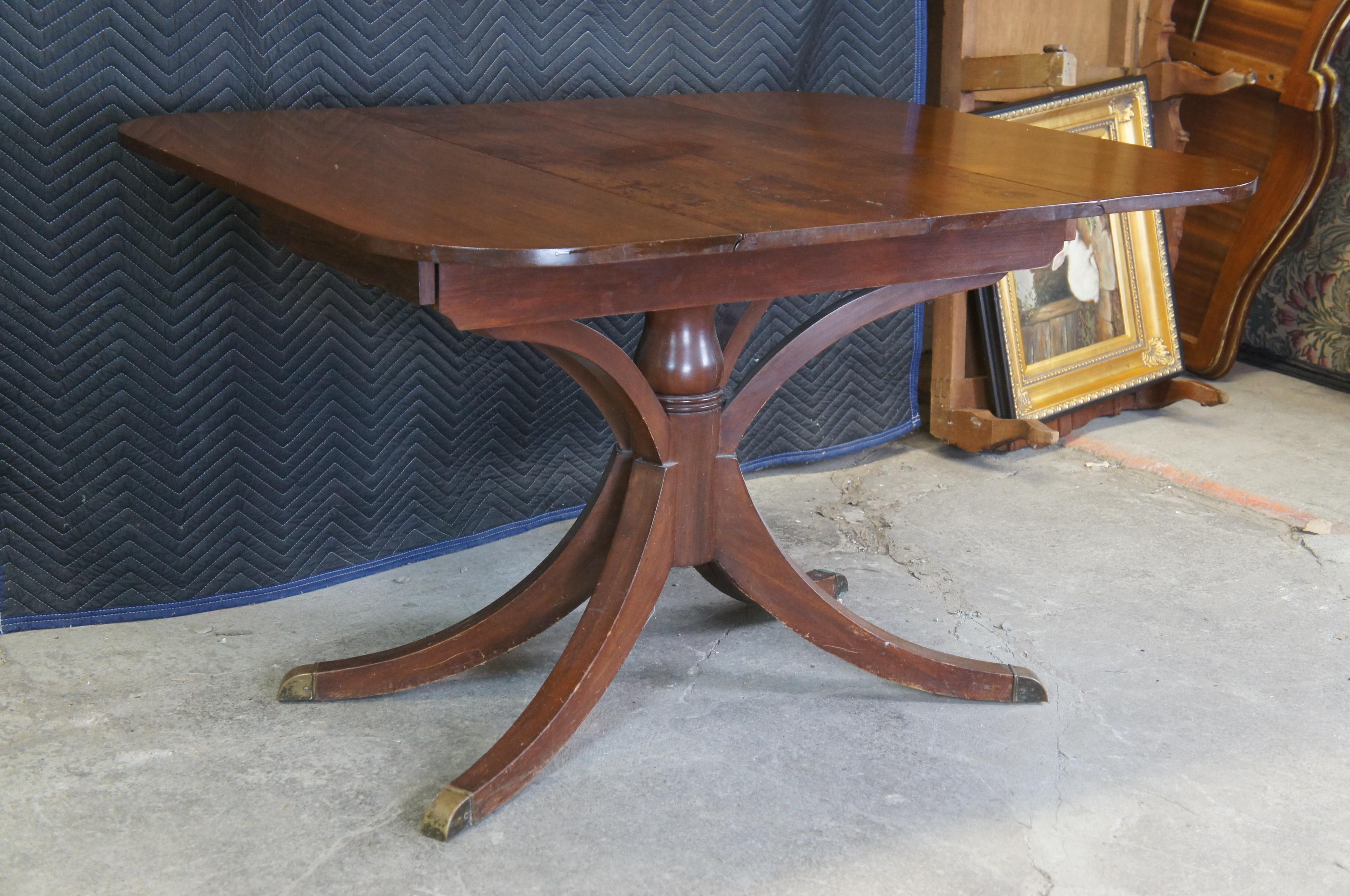 20th Century Antique Mahogany Duncan Phyfe Drop Leaf Game Tea Dining Console Table For Sale