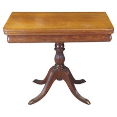 Used Mahogany Duncan Phyfe Flip Top Game Card Tea Console Table 34"