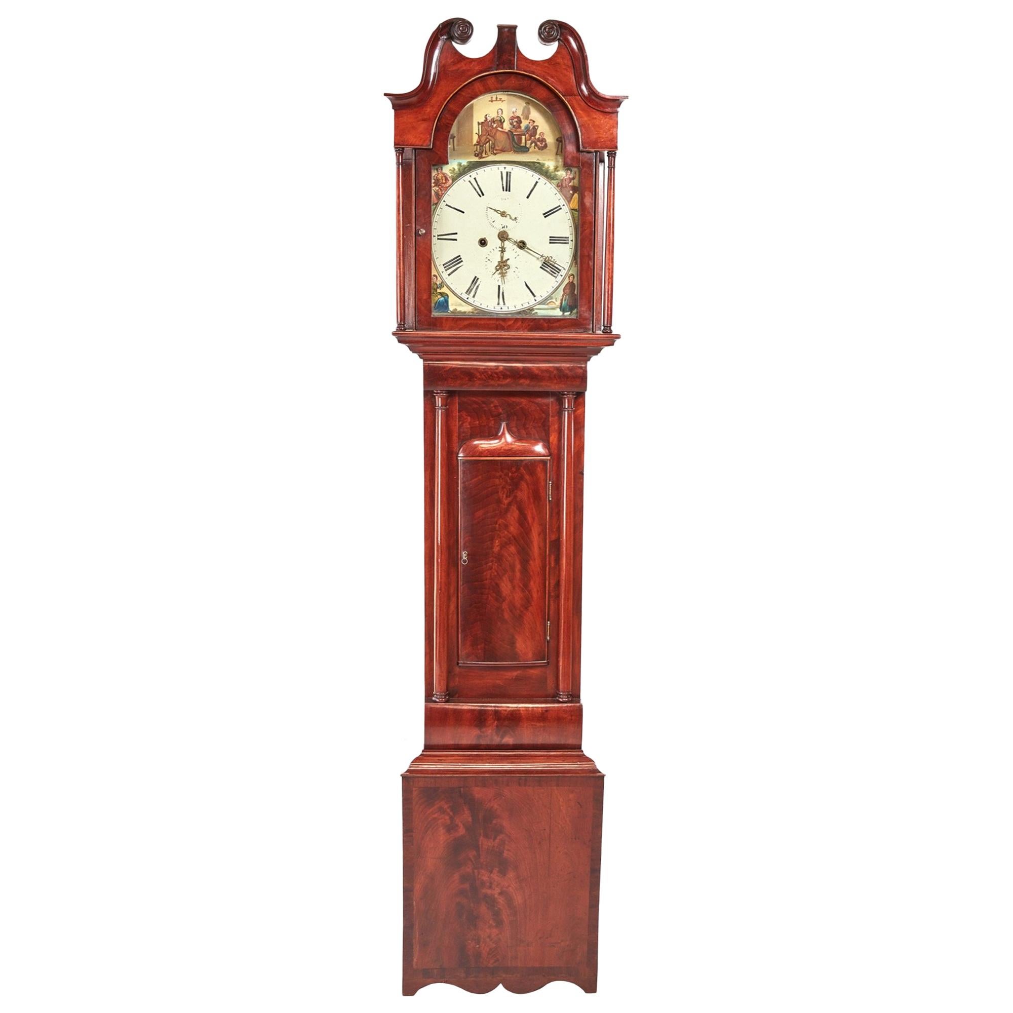 Antique Mahogany Eight Day Longcase Clock For Sale