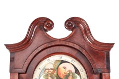 Antique Mahogany Eight Day Painted Face Moonphase Grandfather Clock