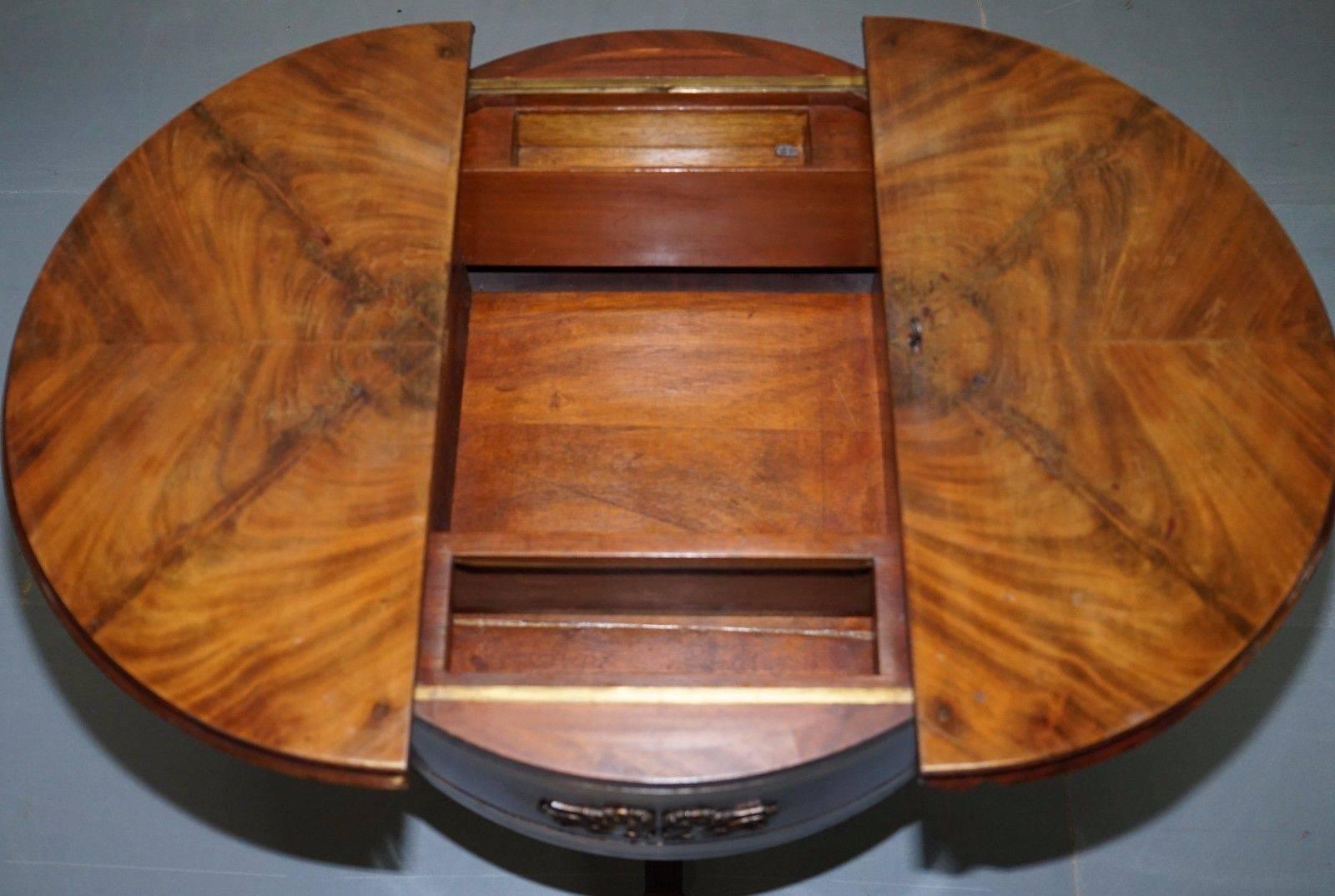 antique mahogany drum table