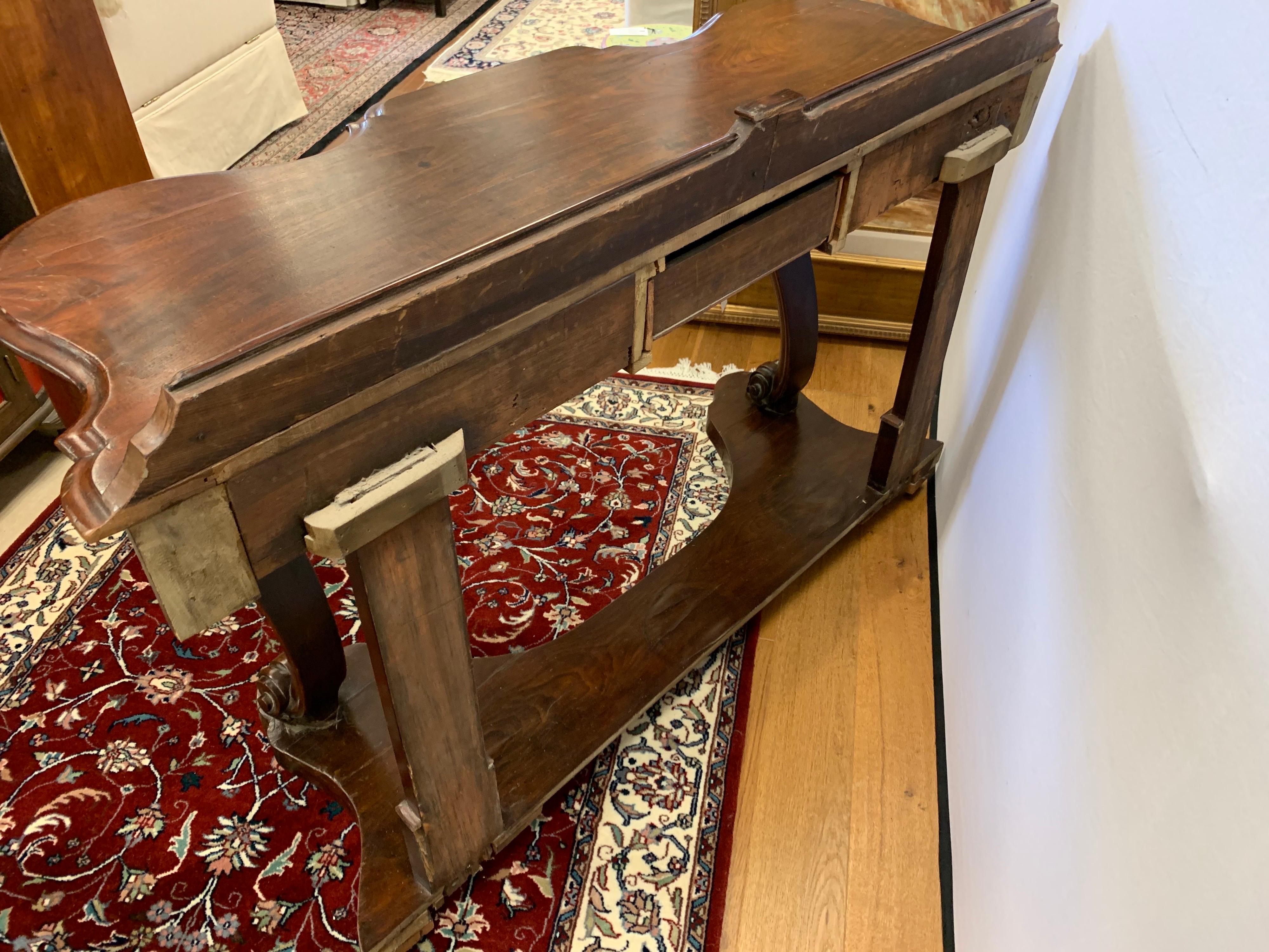 Antique Mahogany Empire Console Table  9