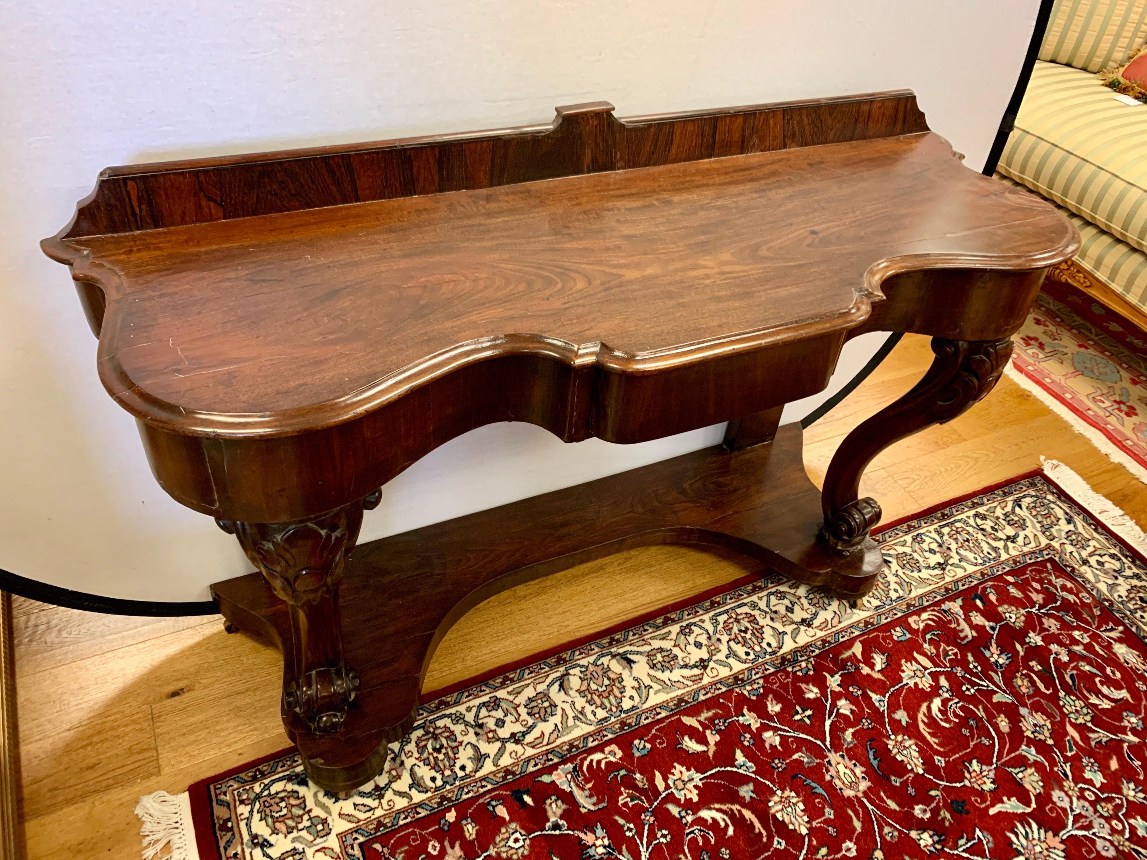 Antique Mahogany Empire Console Table  In Good Condition In West Hartford, CT