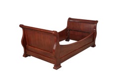 Antique Mahogany Empire Style Sleigh Daybed
