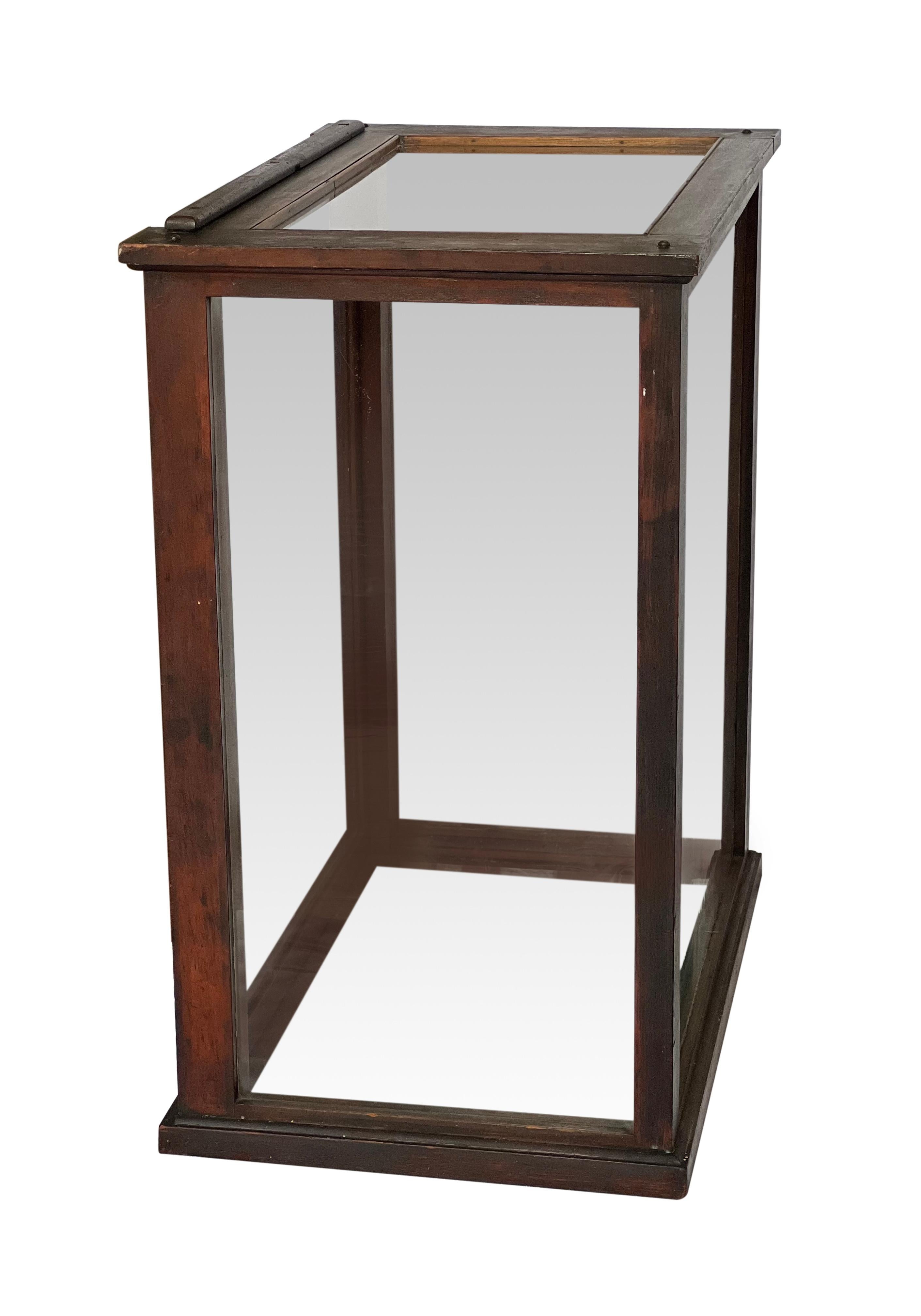 Antique English Mahogany and Glass Countertop Shop Display Case In Good Condition For Sale In Doylestown, PA