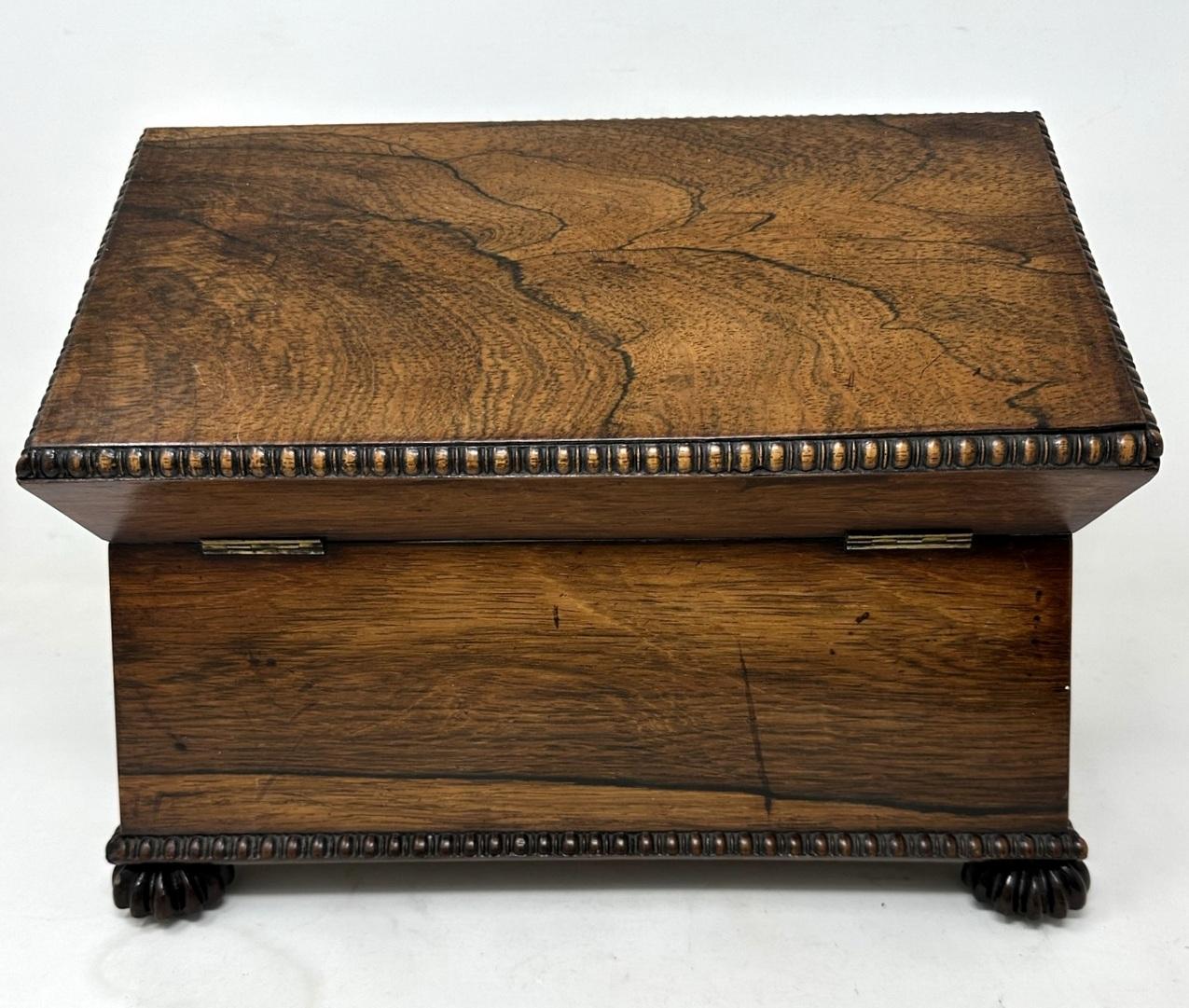Antique Mahogany English Double Tea Caddy Box Regency Gillows of Lancaster 19 Ct In Good Condition In Dublin, Ireland