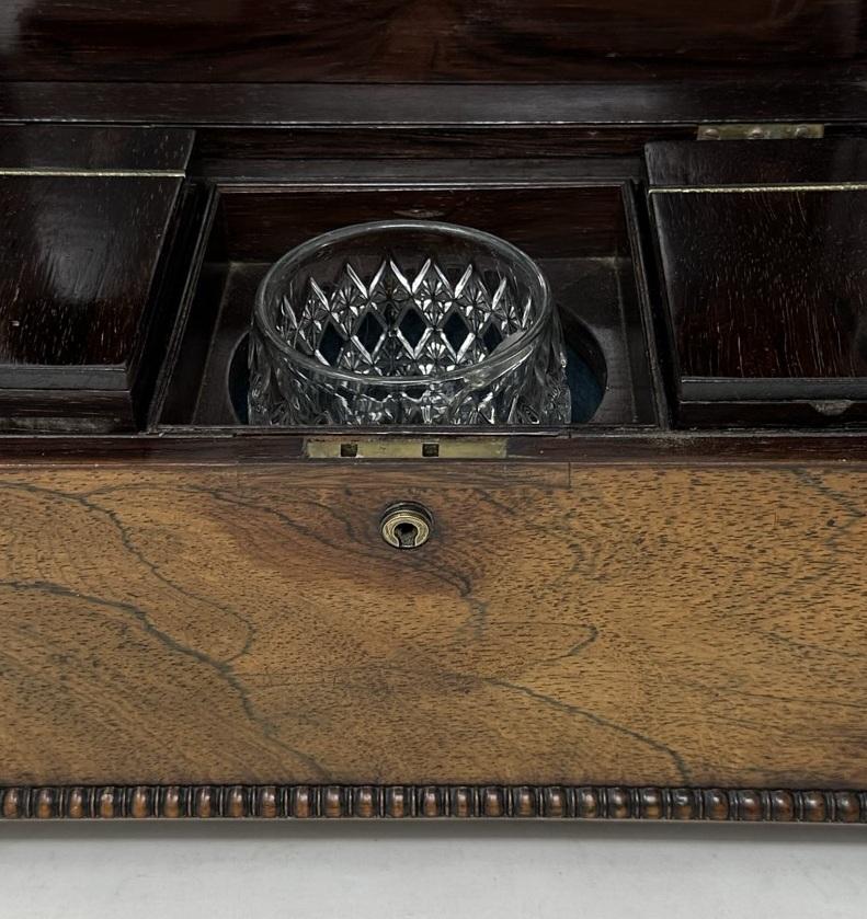 Antique Mahogany English Double Tea Caddy Box Regency Gillows of Lancaster 19 Ct 1