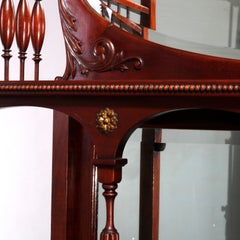 Antique Mahogany Étagère Mirrored Curio Cabinet, circa 1900