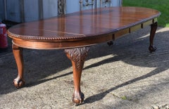 Antique Mahogany Extending Dining Table & Ten Chairs