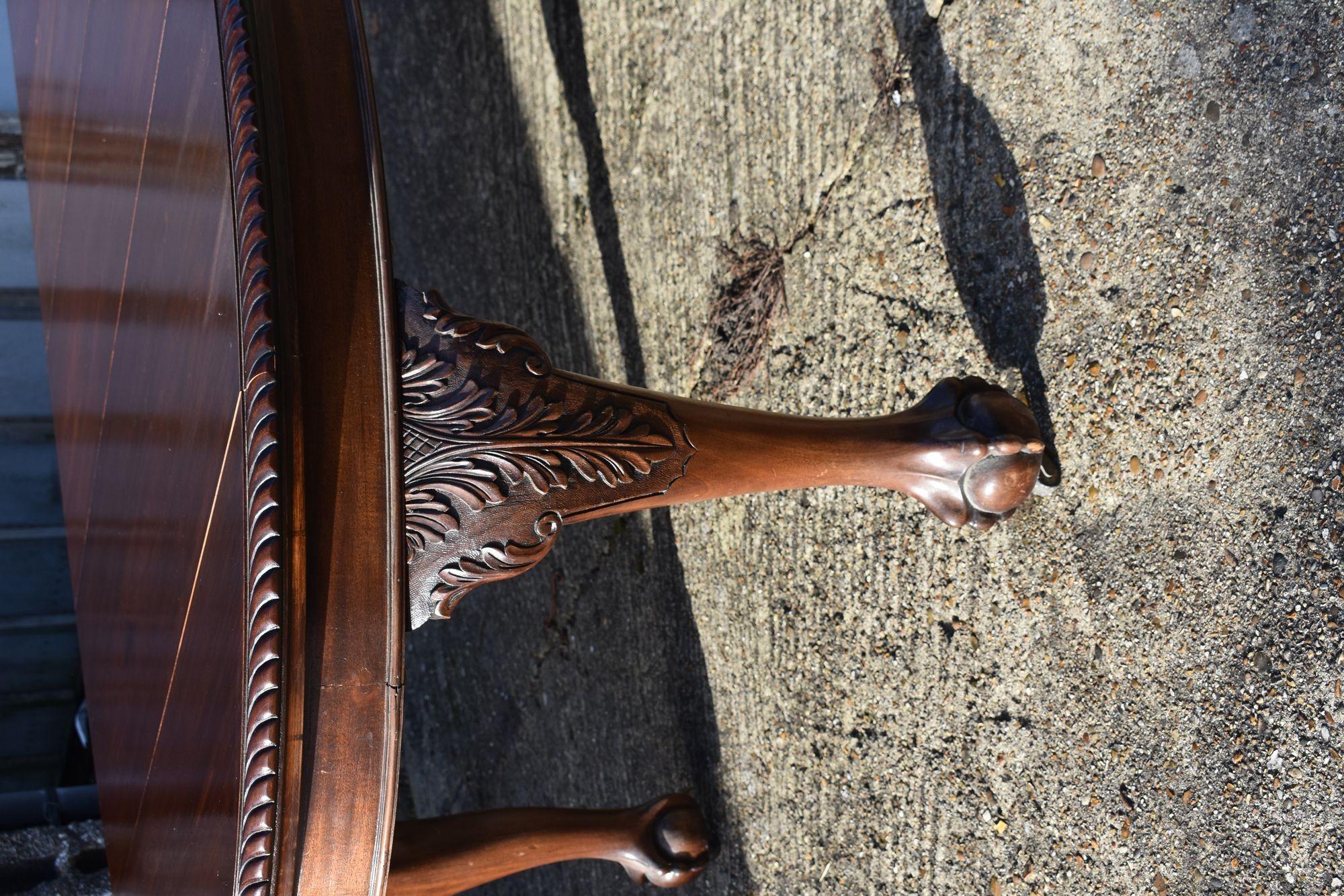 Antique Mahogany Extending Dining Table & Ten Chairs In Good Condition In Chelmsford, Essex