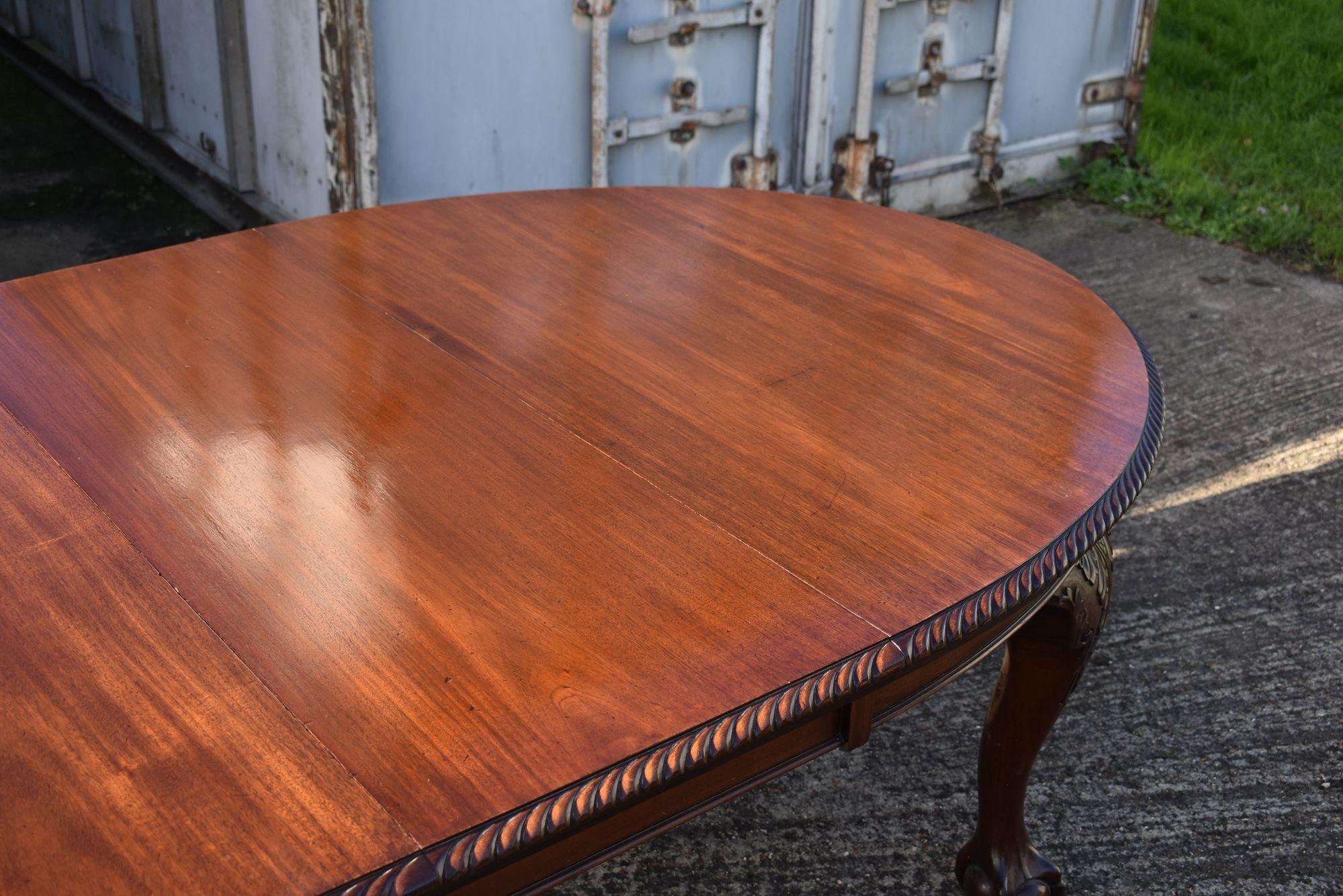 20th Century Antique Mahogany Extending Dining Table & Ten Chairs
