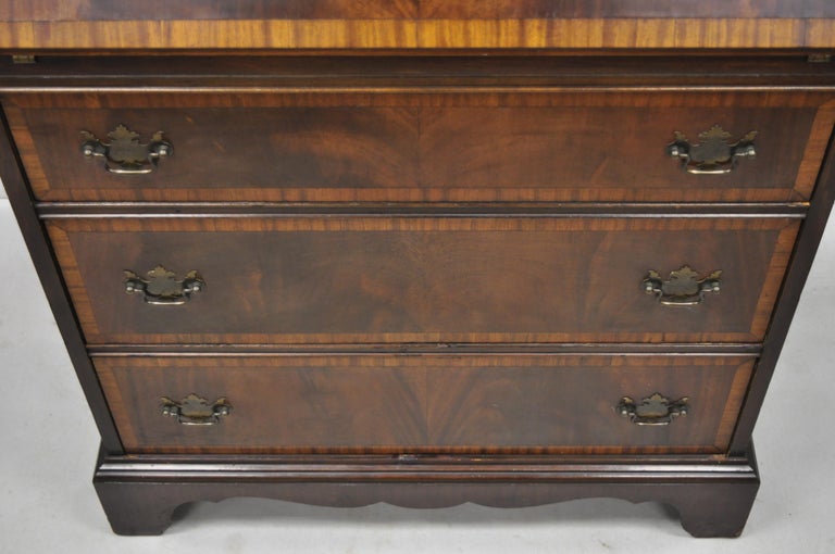 Antique Mahogany Federal Chippendale Style Secretary Desk With