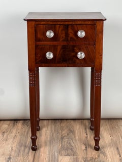 Antique Mahogany Federal Period Sheraton Two Drawer Stand c. 1820