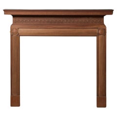 Antique Mahogany Fire Mantel with Guilloche Carving