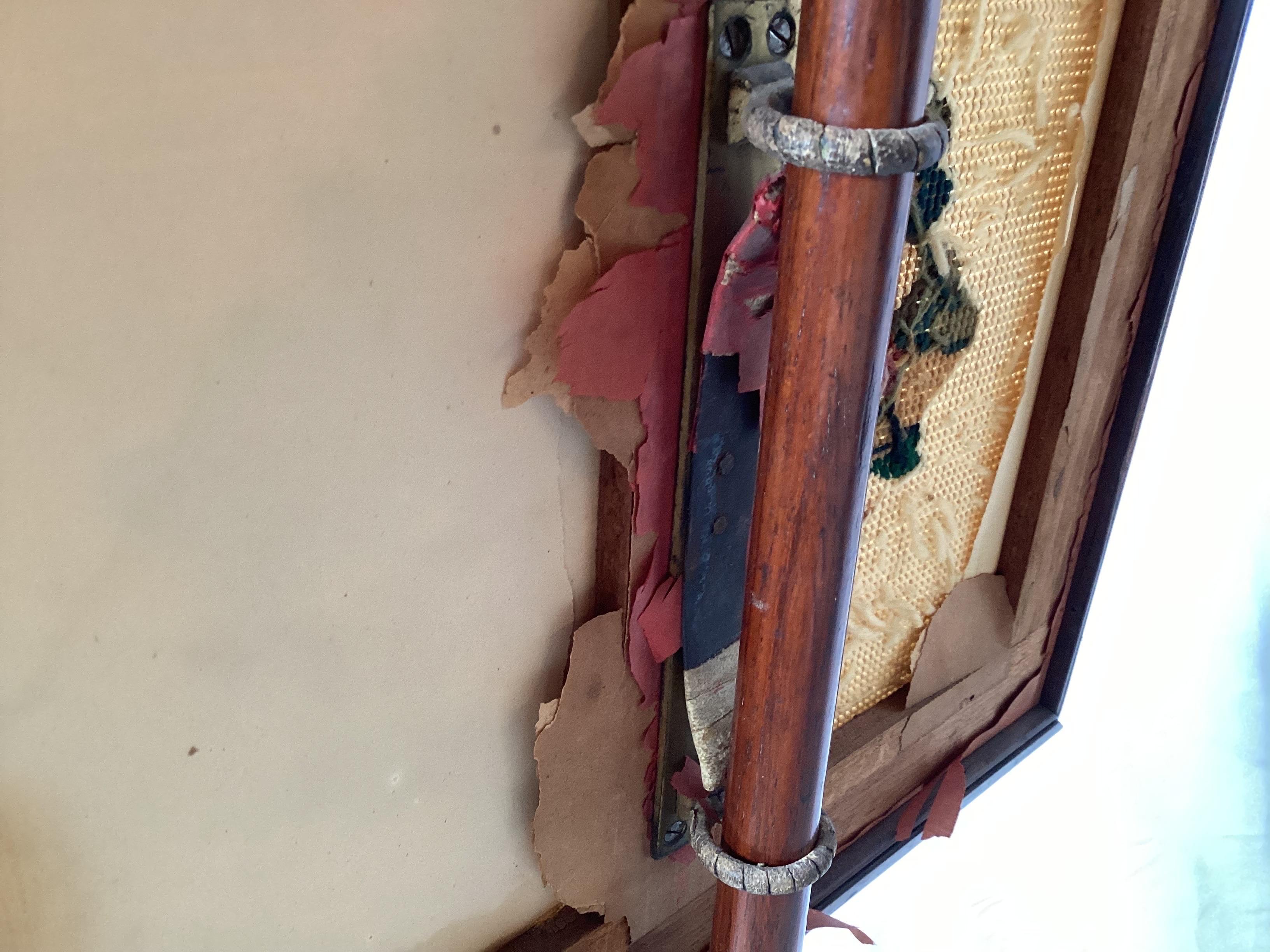 Pantalla antigua de caoba para hogueras Lana en venta