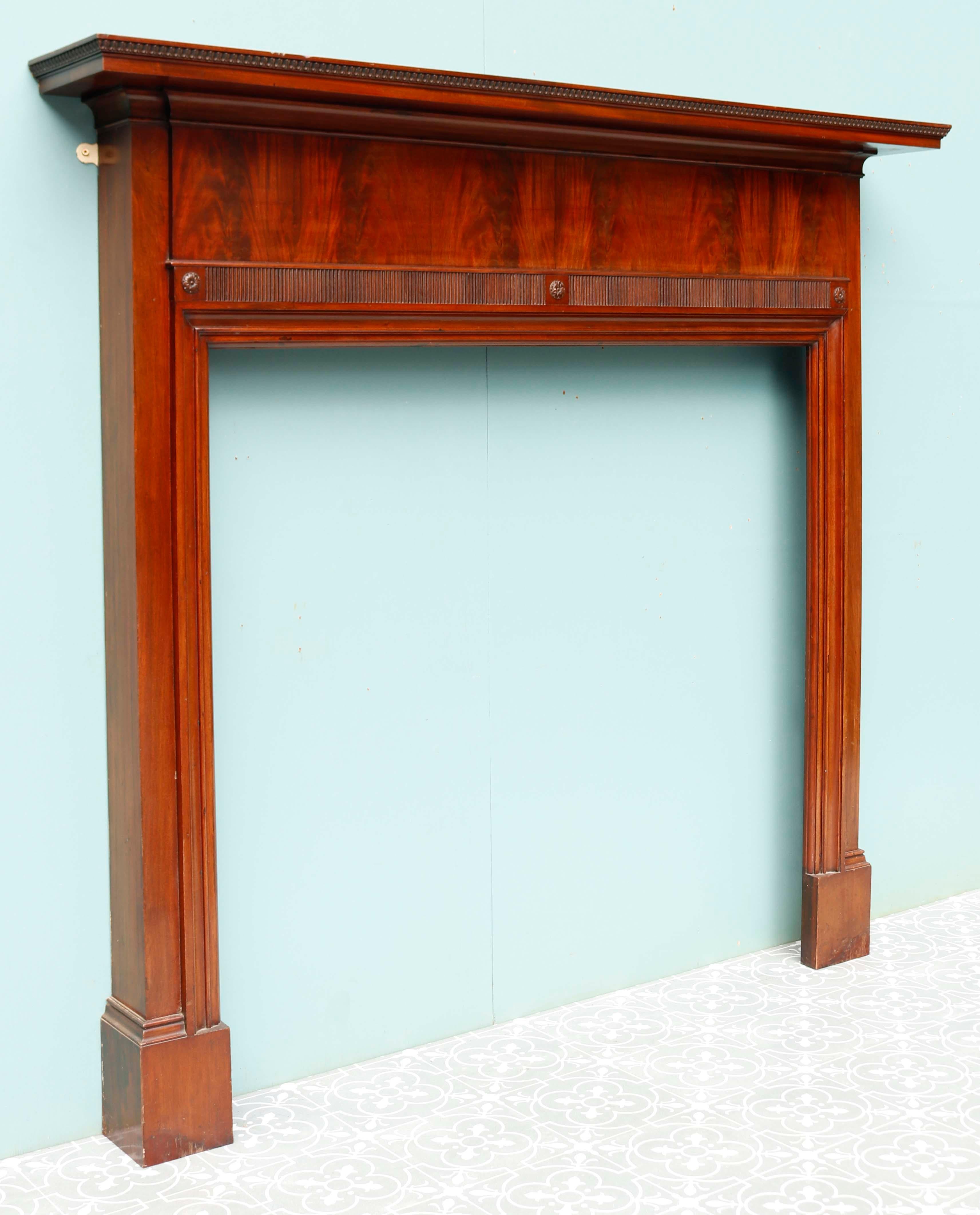 19th Century Antique Mahogany Fireplace Surround For Sale