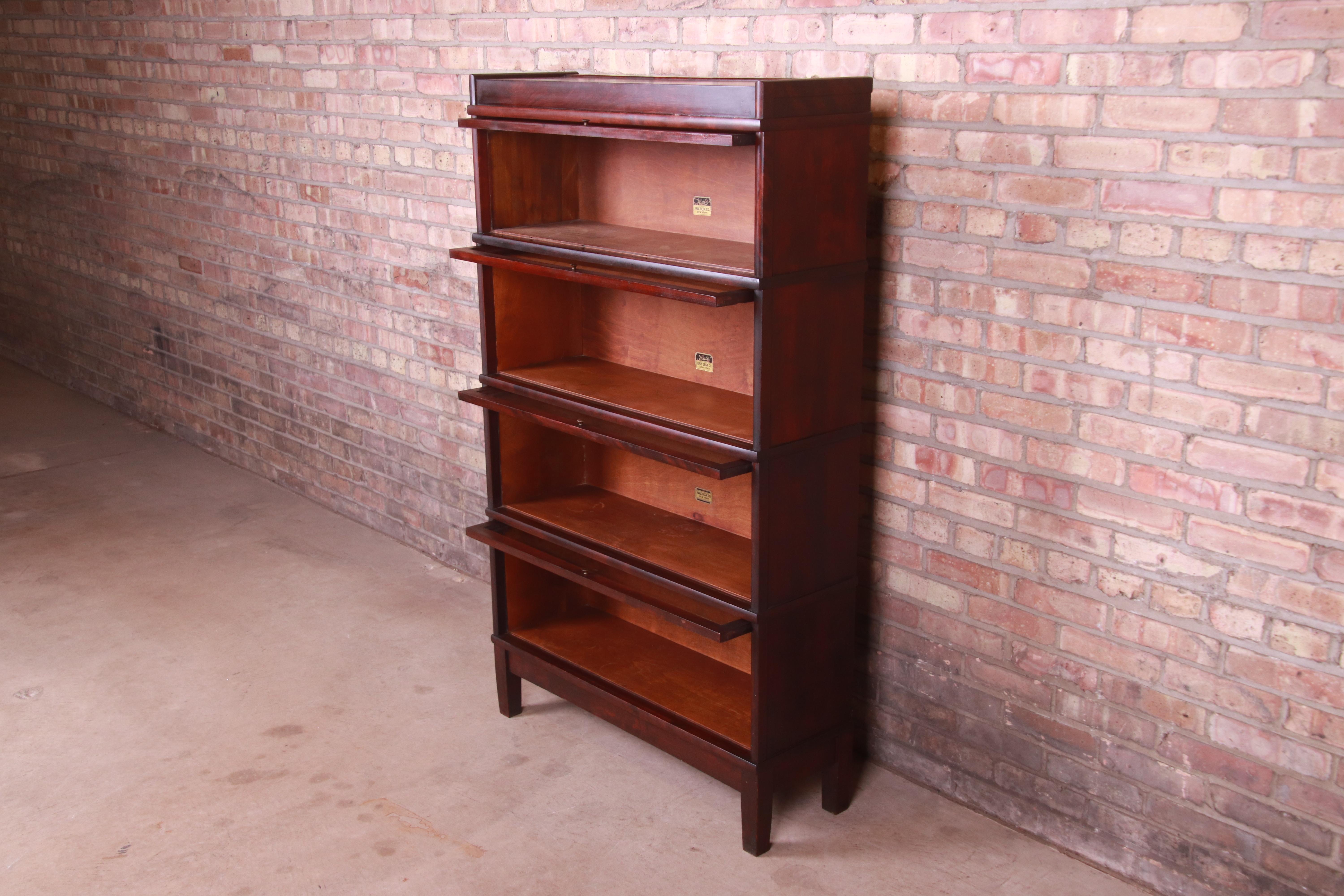 Antique Mahogany Four-Stack Barrister Bookcase by Hale, Circa 1920s 3