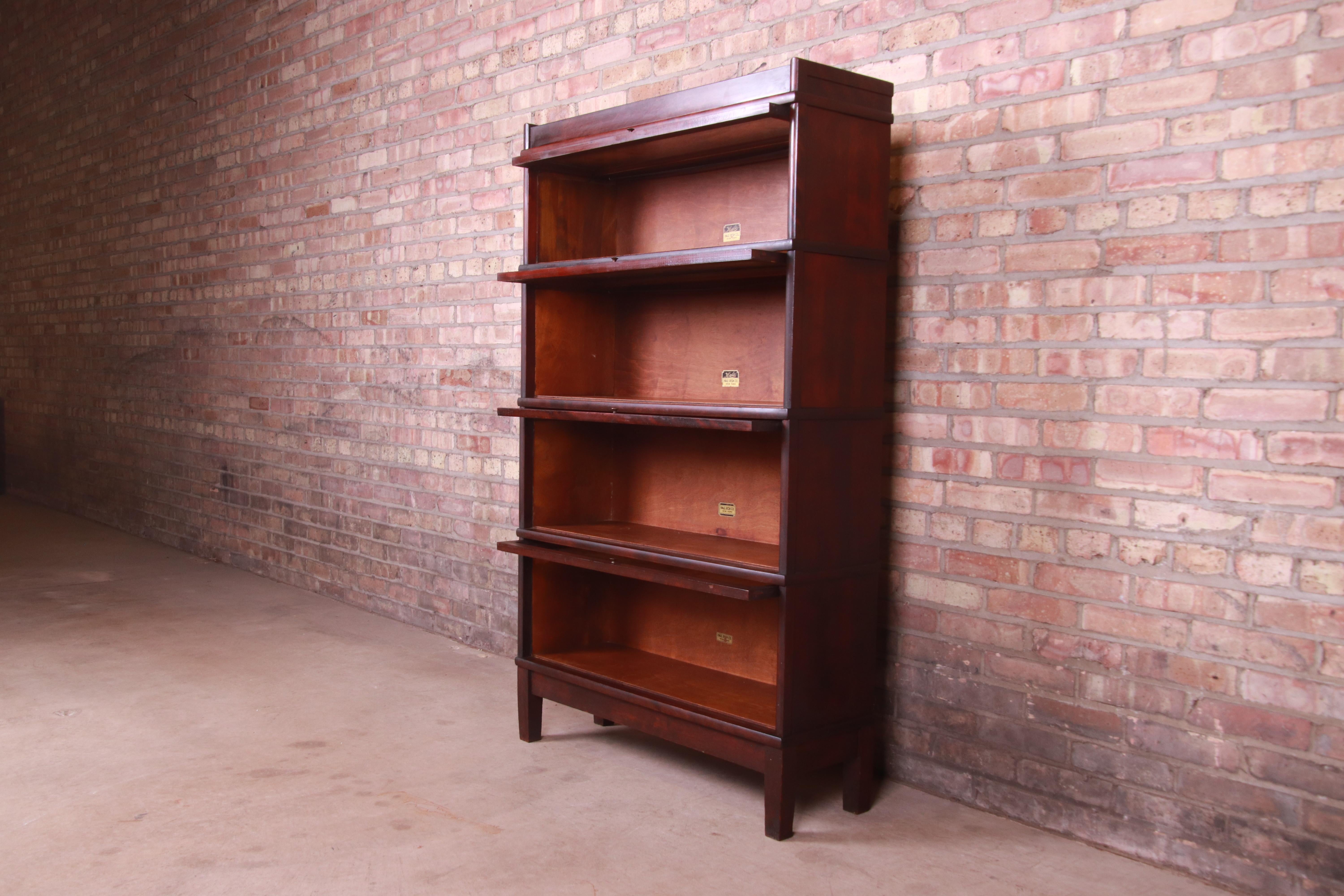 Antique Mahogany Four-Stack Barrister Bookcase by Hale, Circa 1920s 4