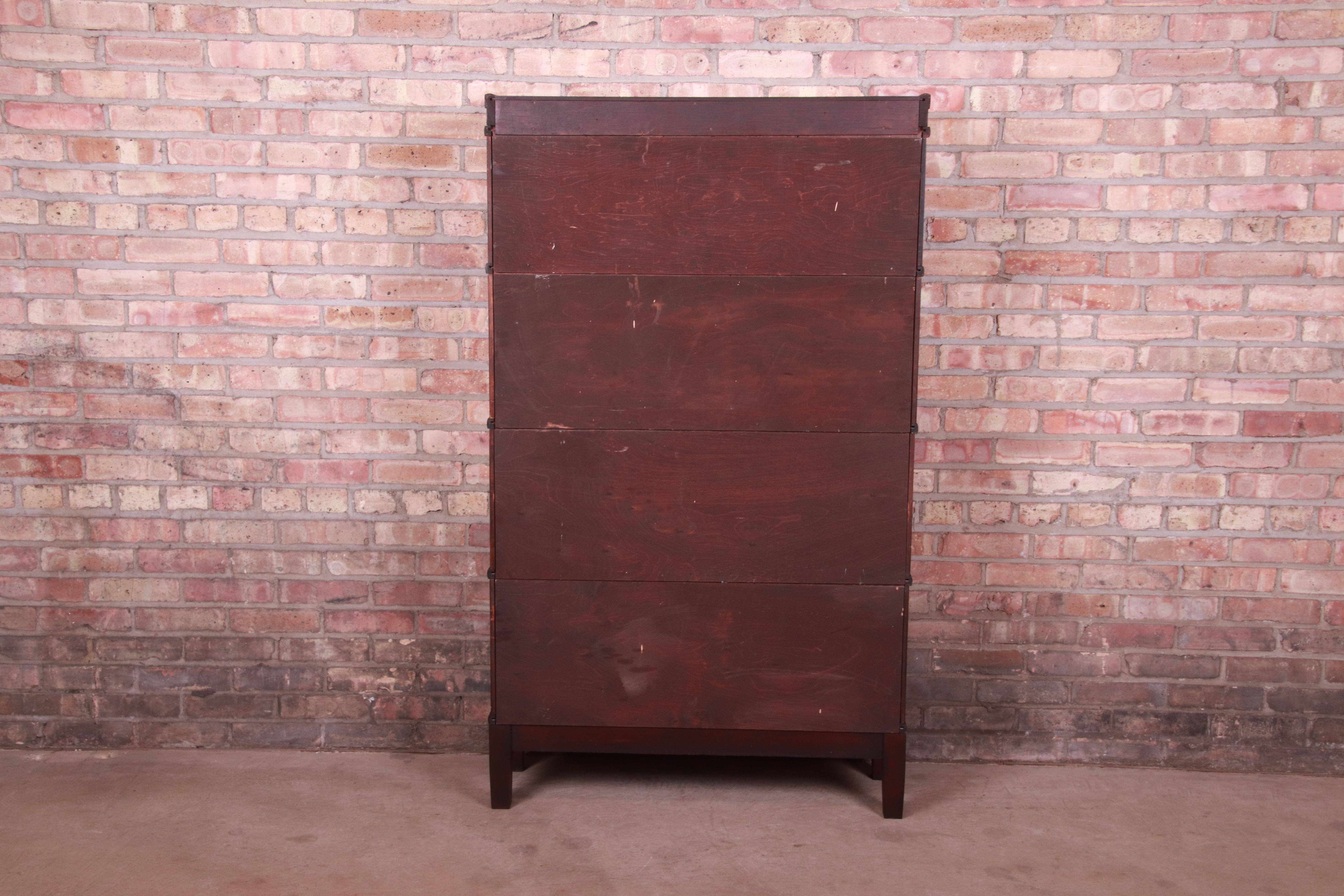 Antique Mahogany Four-Stack Barrister Bookcase by Hale, Circa 1920s 6