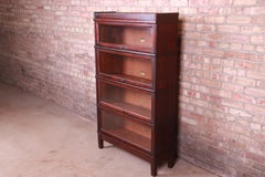 Antique Mahogany Four-Stack Barrister Bookcase by Hale, Circa 1920s
