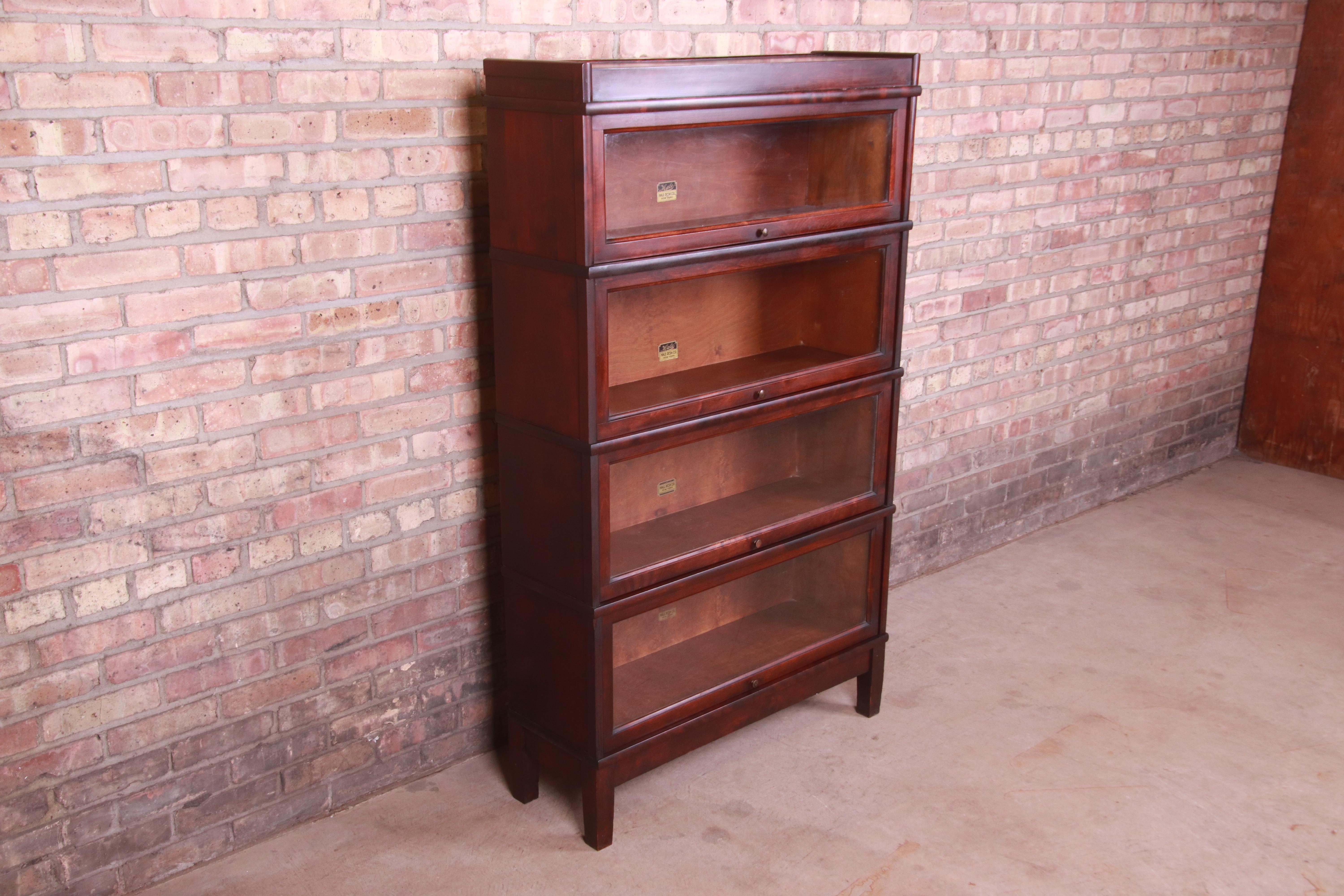 Arts and Crafts Antique Mahogany Four-Stack Barrister Bookcase by Hale, Circa 1920s