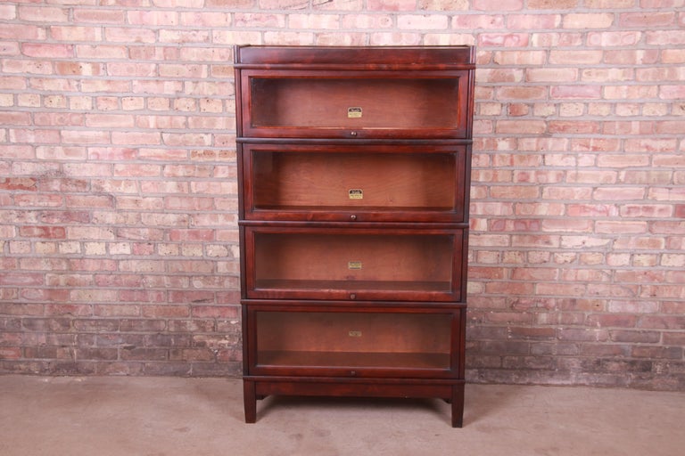 Antique Mahogany FourStack Barrister Bookcase by Hale, Circa 1920s at
