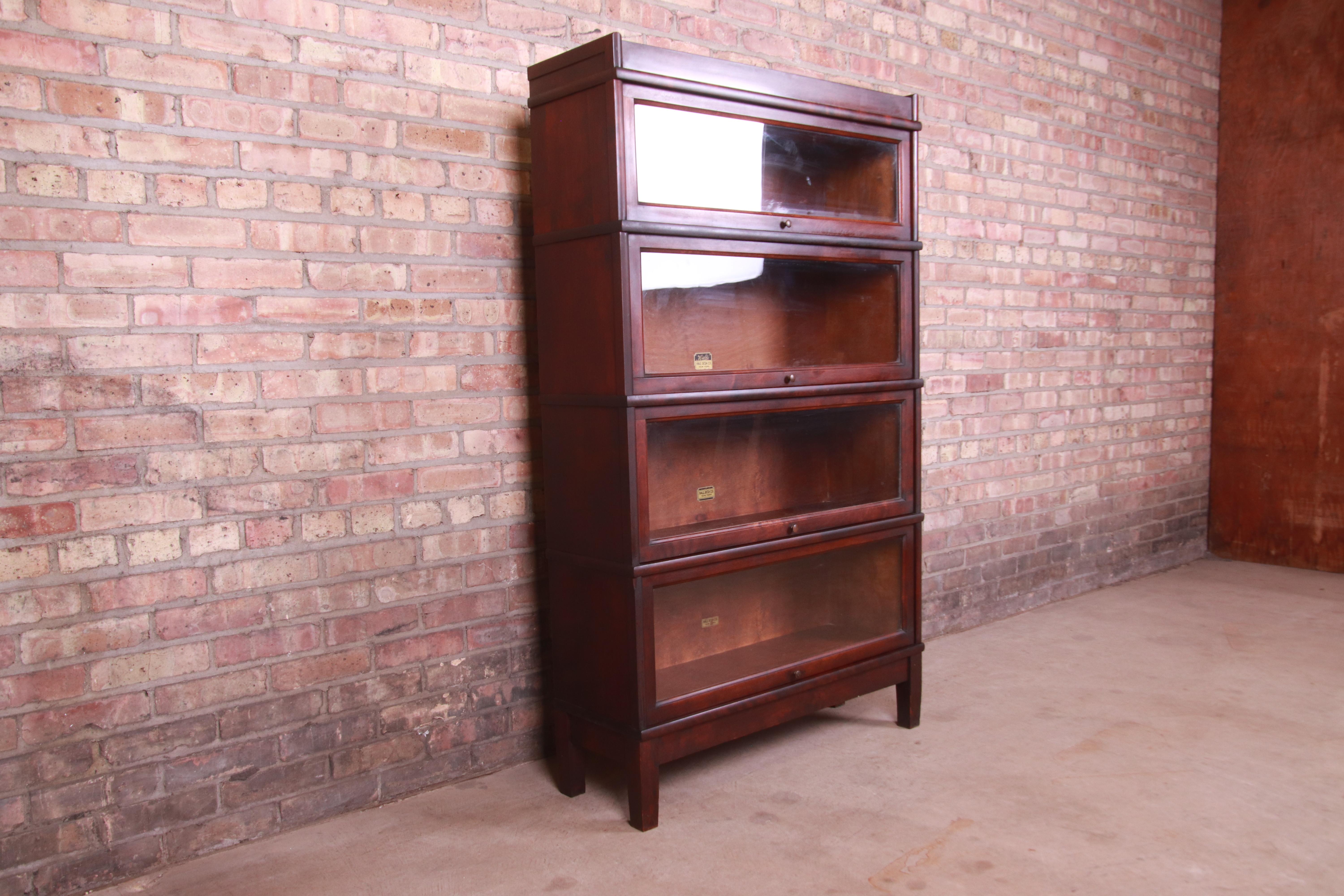 20th Century Antique Mahogany Four-Stack Barrister Bookcase by Hale, Circa 1920s