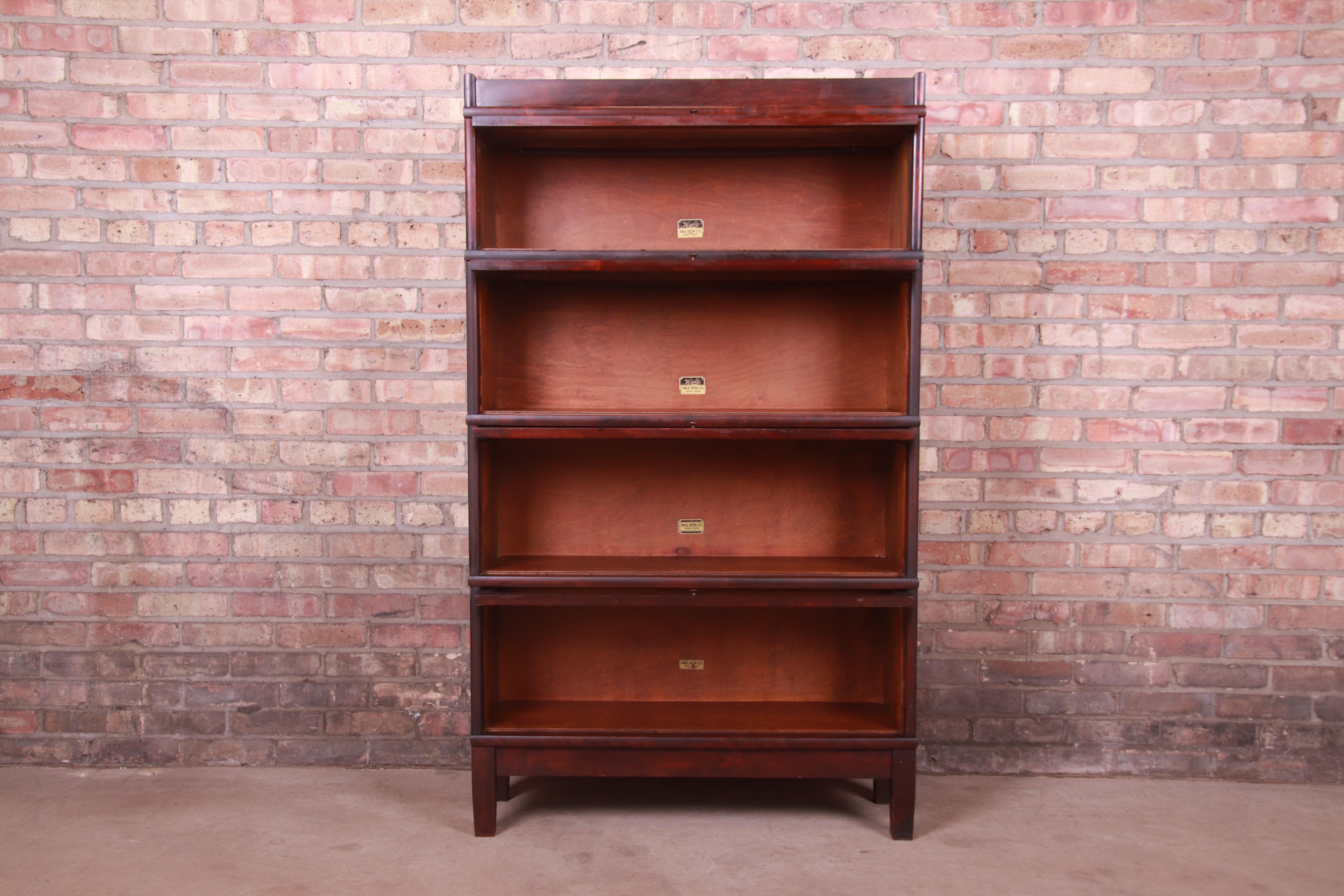 Antique Mahogany Four-Stack Barrister Bookcase by Hale, Circa 1920s 2