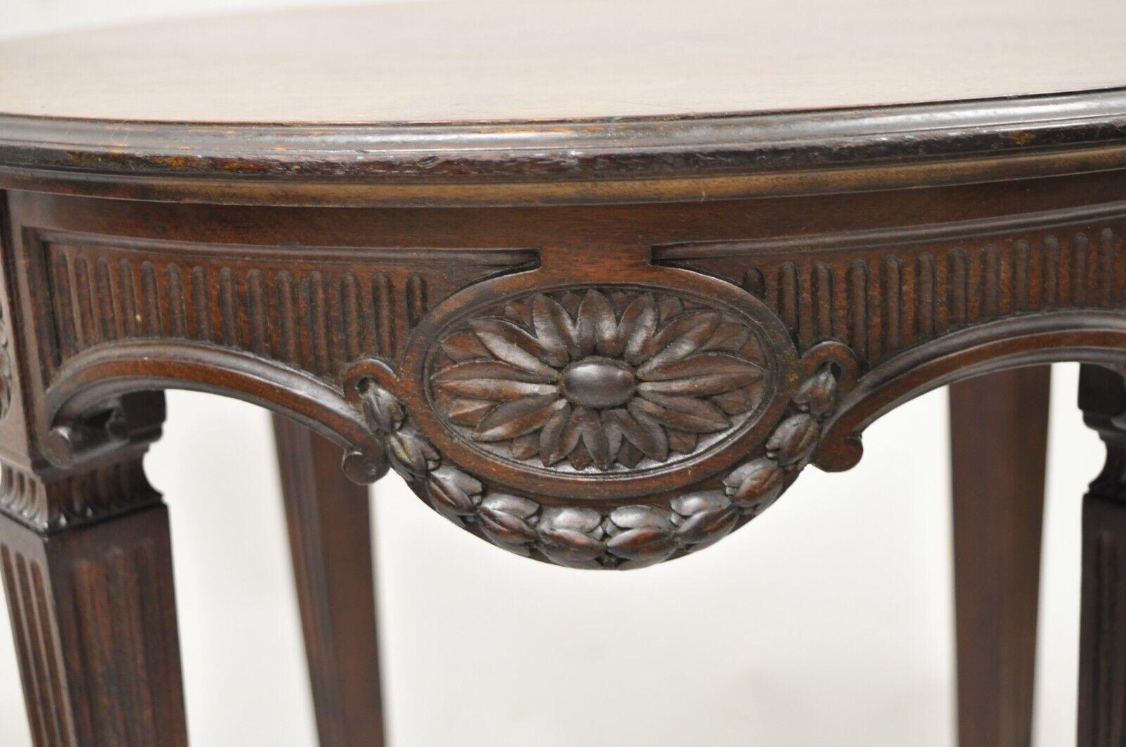 antique 3 legged half moon table