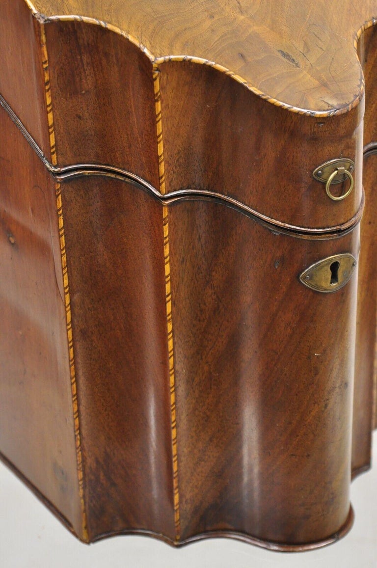 Antique Mahogany III Antique Inlaid Knife Box For Sale