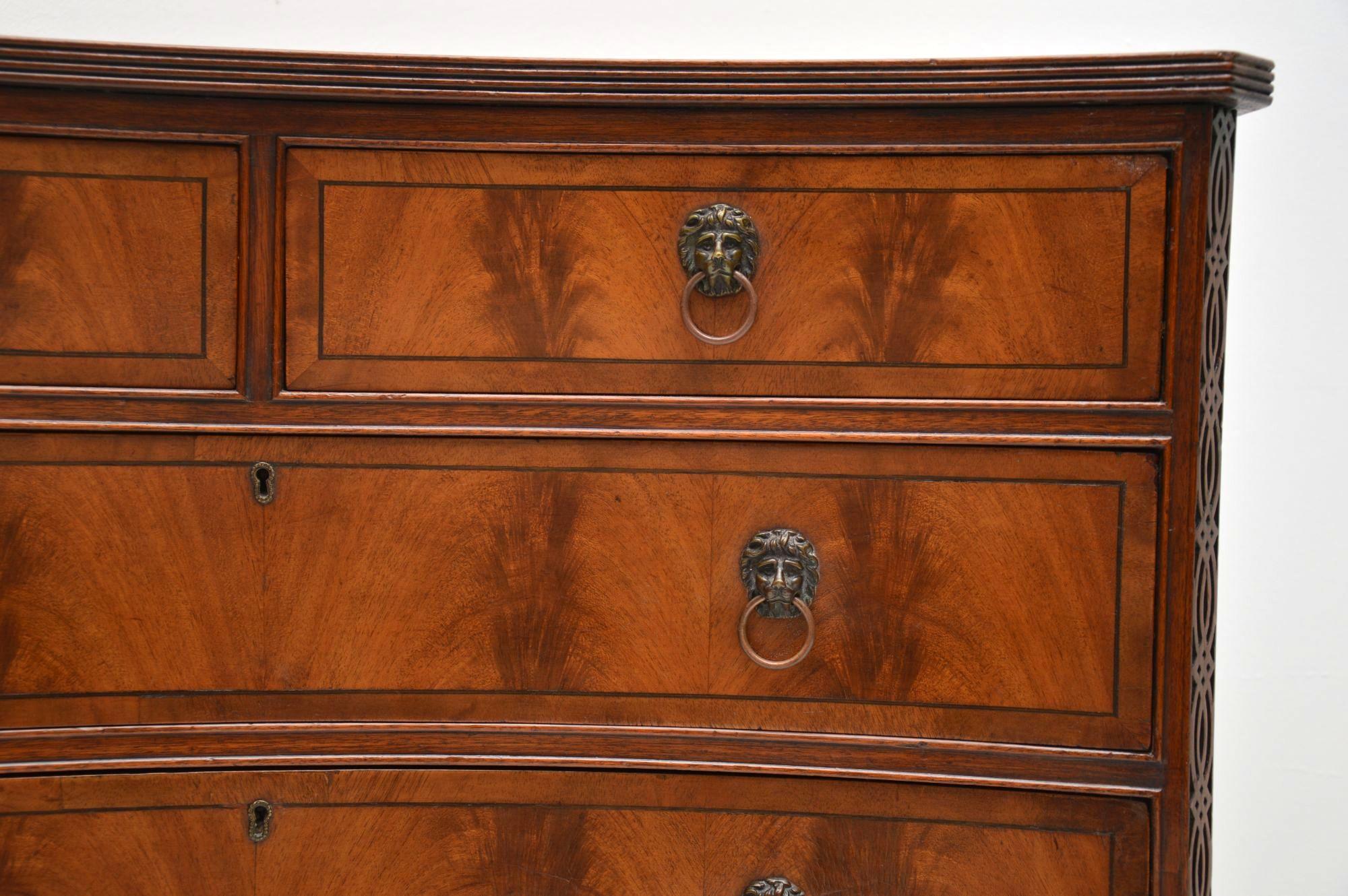 Antique Mahogany George III Style Concave Chest of Drawers 5