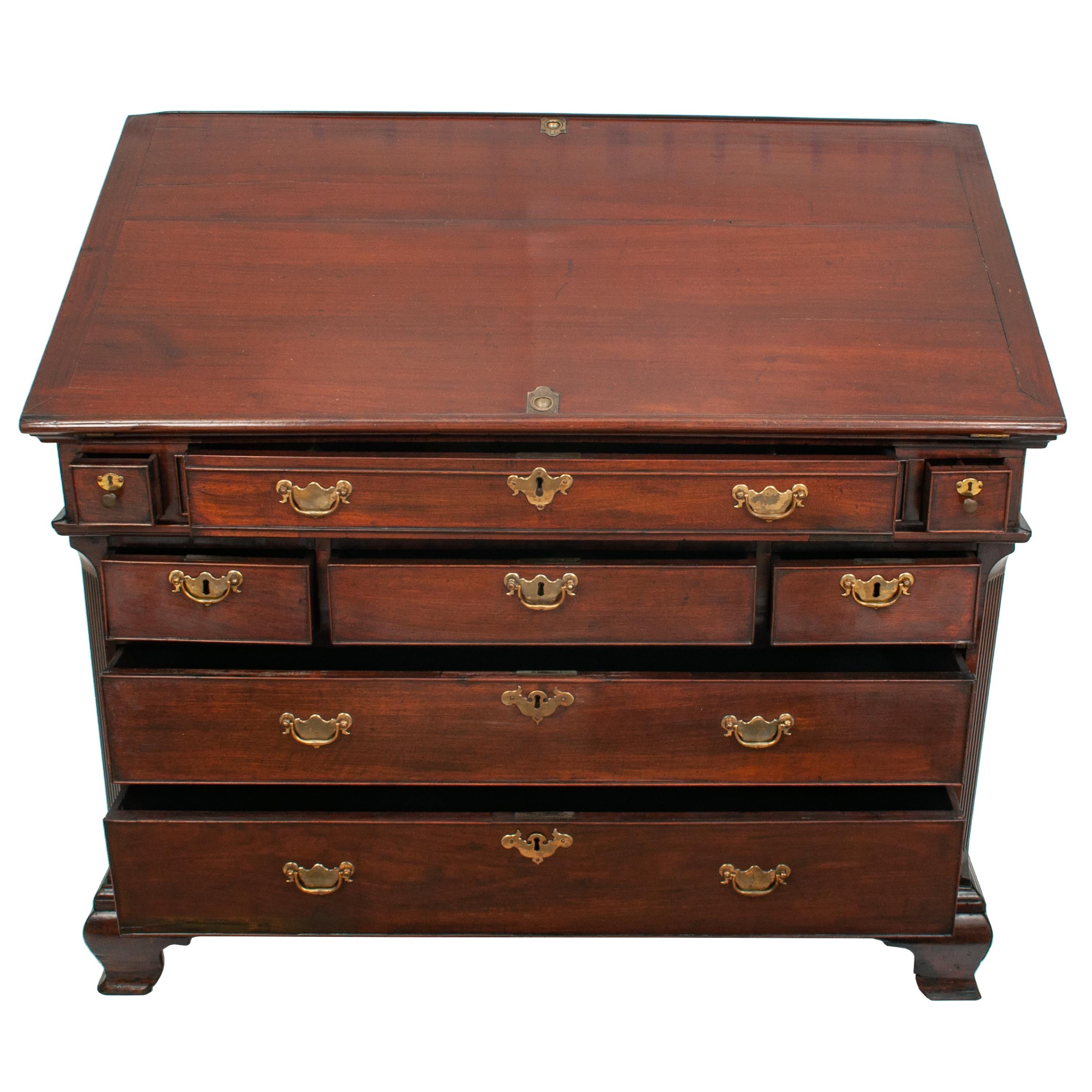English Antique Mahogany Georgian Architect's Drafting Drawing Desk Table Chest 1780 For Sale