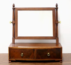 Antique Mahogany Georgian Cheval Two-Drawer Dressing Table Mirror