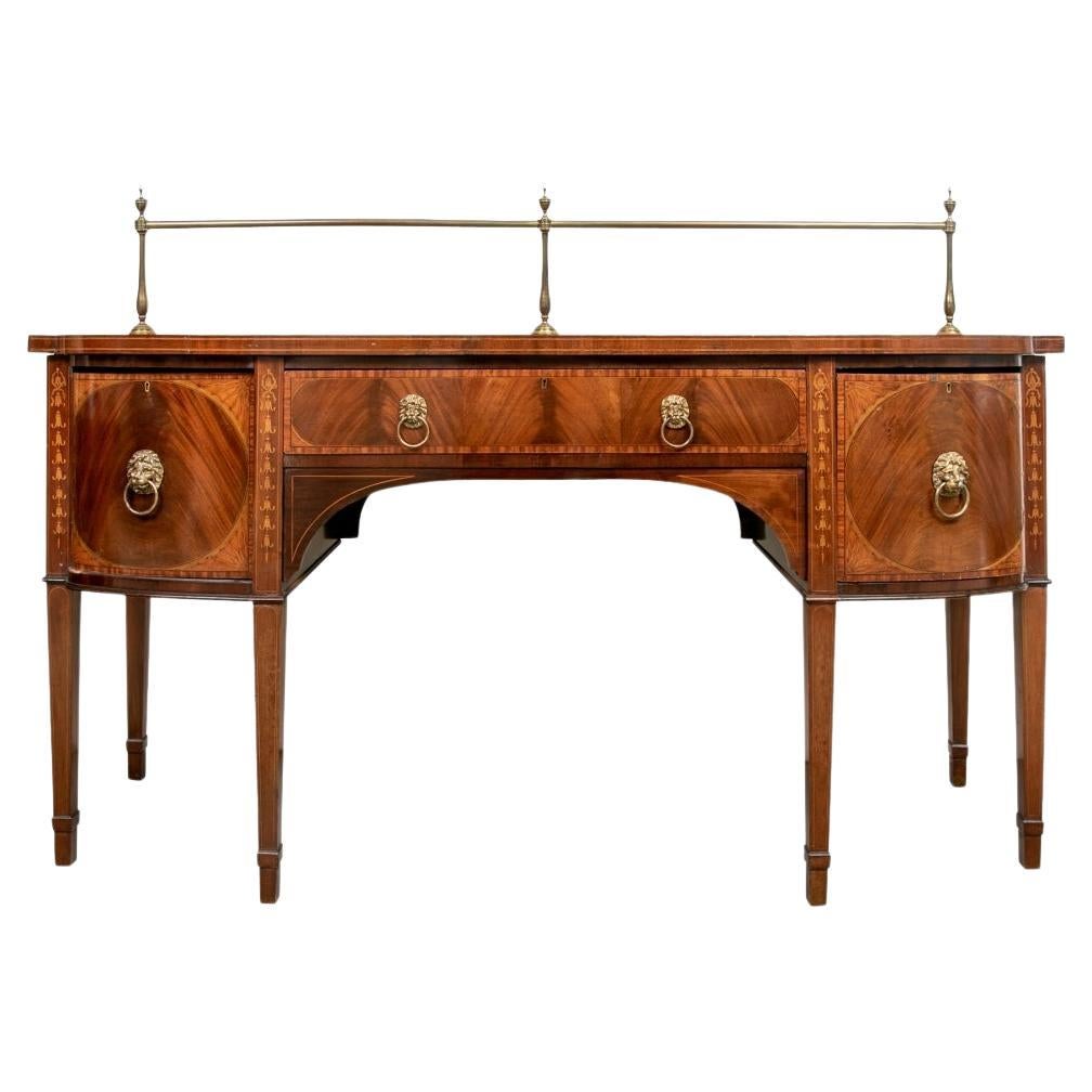 Antique Mahogany Georgian Style Sideboard With Lion Mask Pulls For Sale