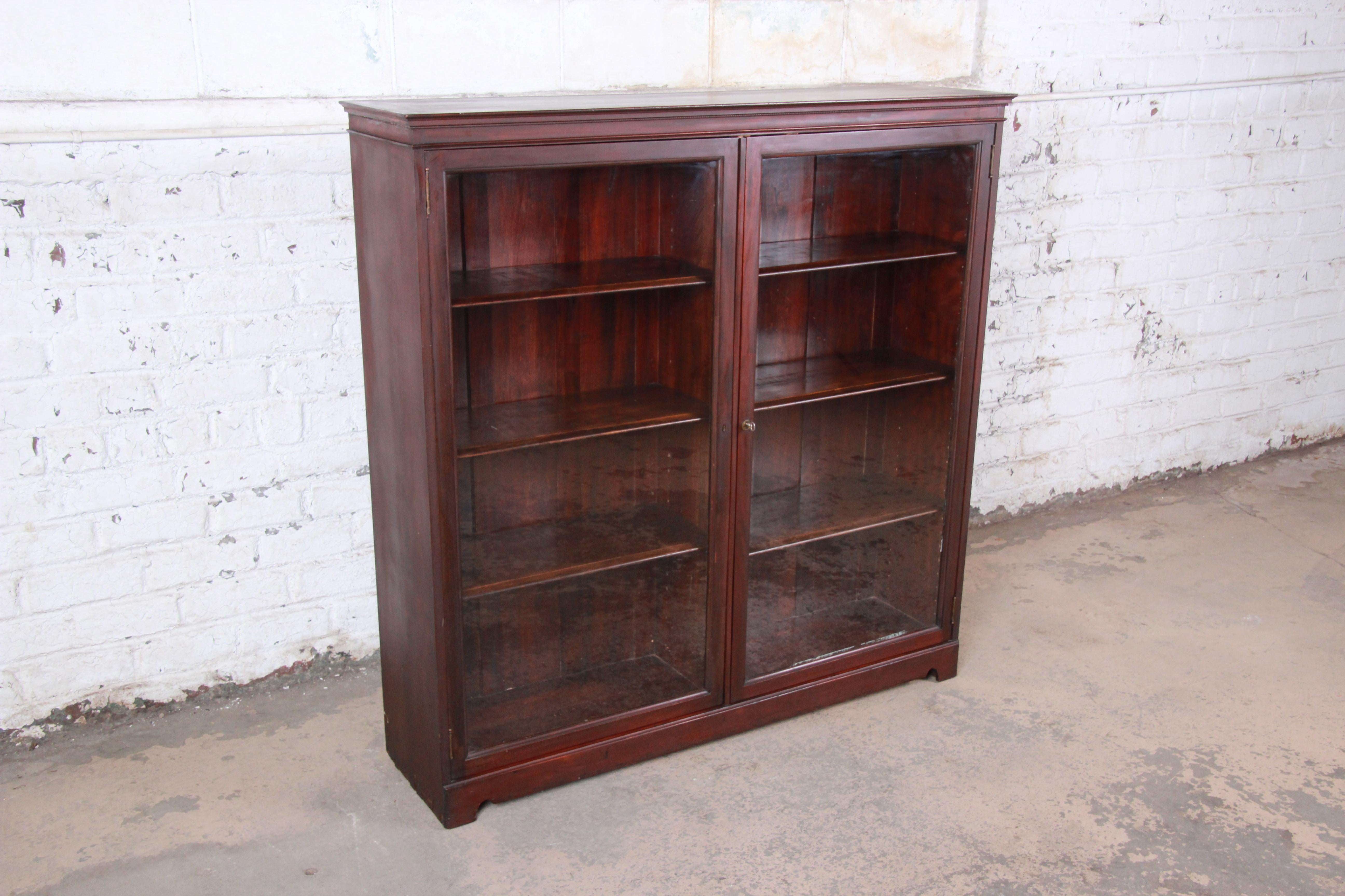 antique glass fronted bookcase