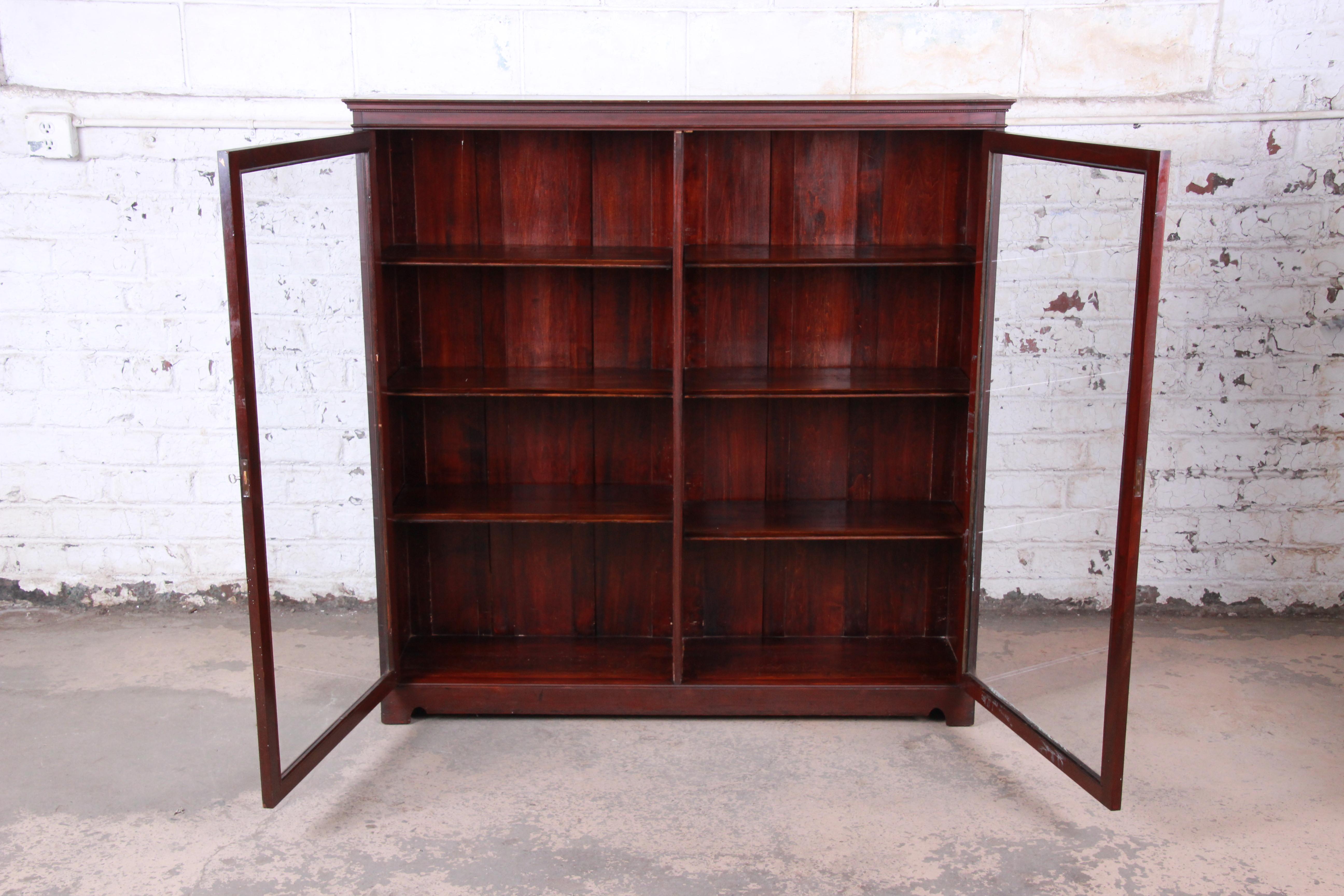 antique glass bookcase