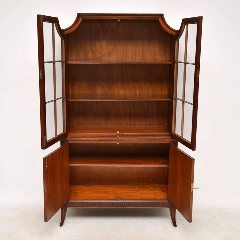 Antique Mahogany Glazed Bookcase For Sale at 1stDibs