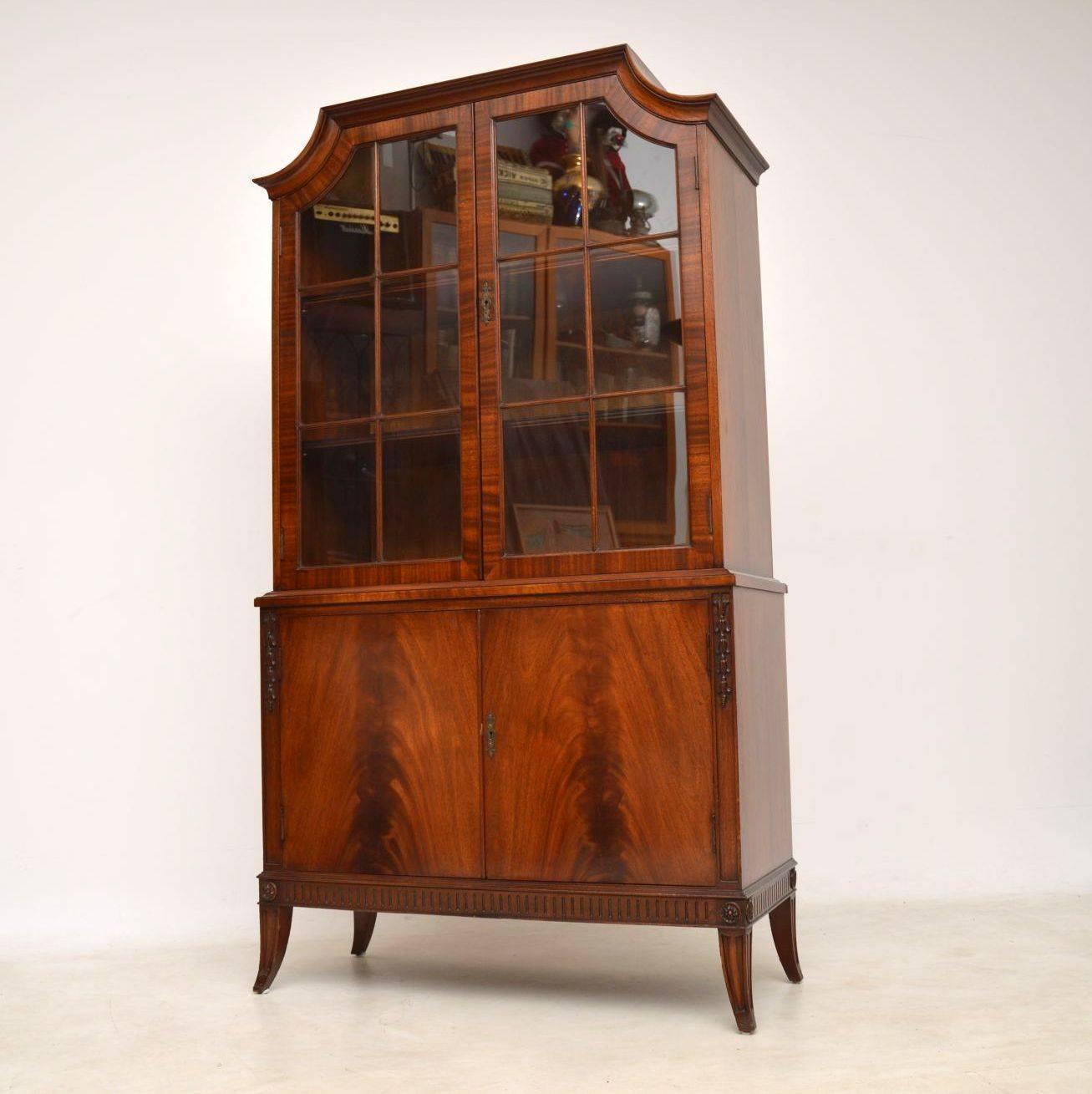 Edwardian Antique Mahogany Glazed Bookcase