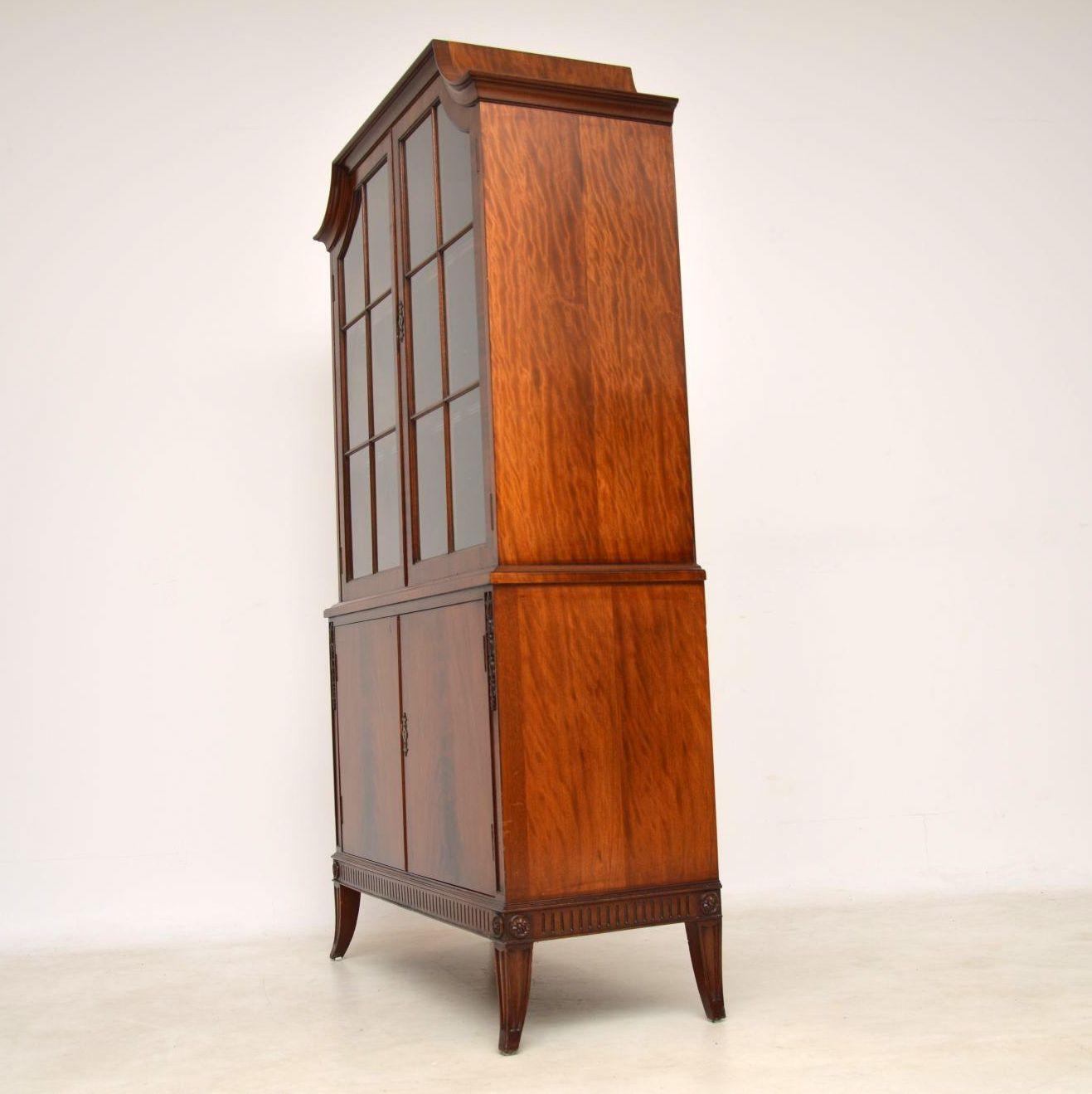 British Antique Mahogany Glazed Bookcase