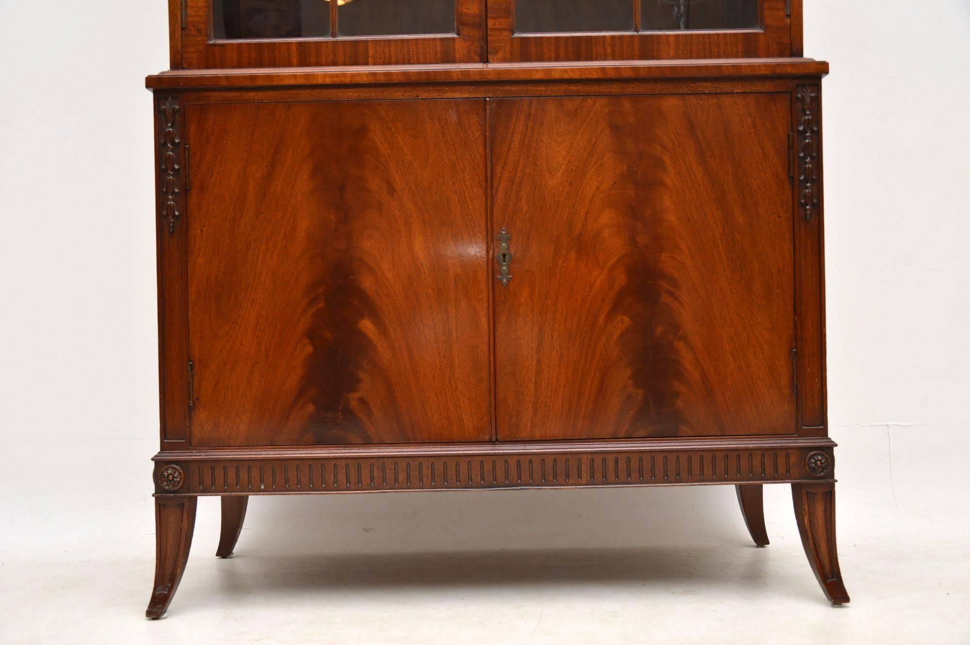 Early 20th Century Antique Mahogany Glazed Bookcase