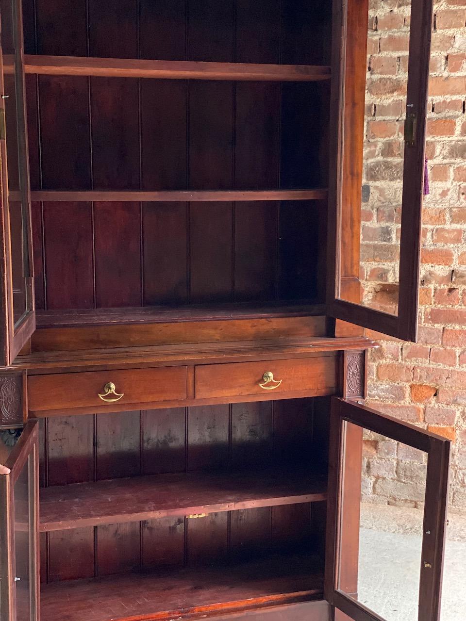 Antique Mahogany Glazed Library Bookcase Victorian 19th Century, circa 1870 5