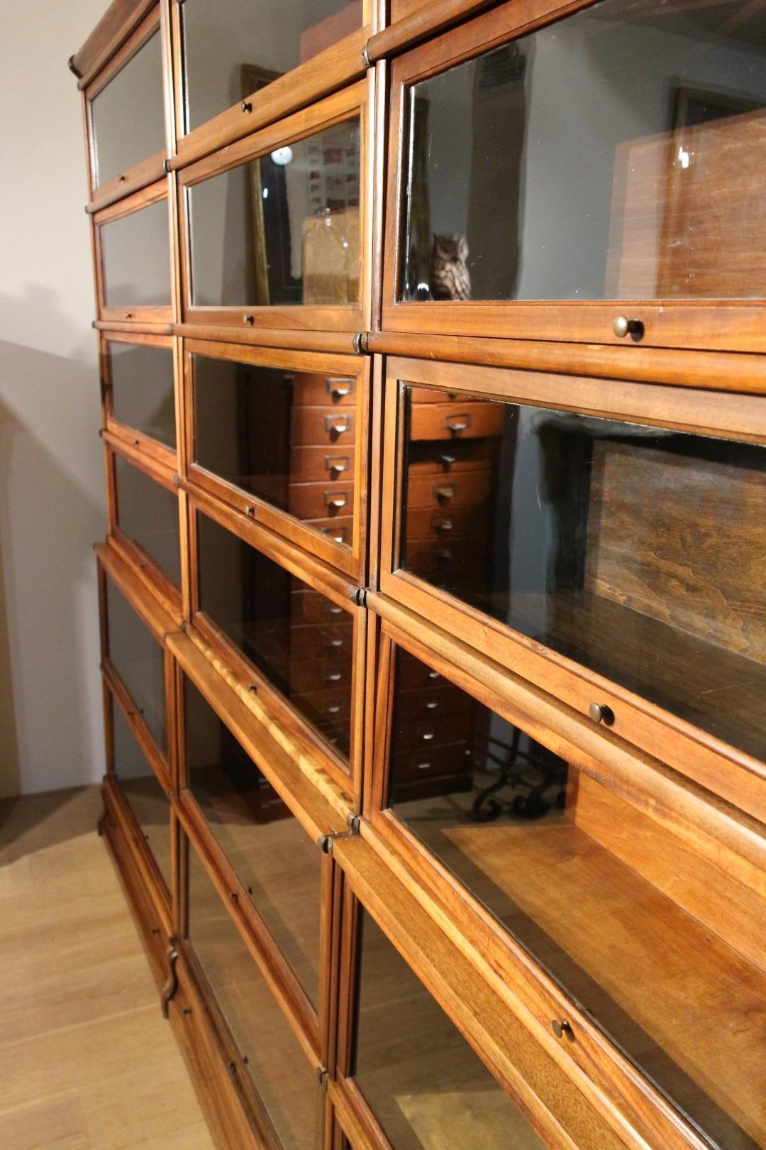 British Antique Mahogany Globe Wernicke Bookcase