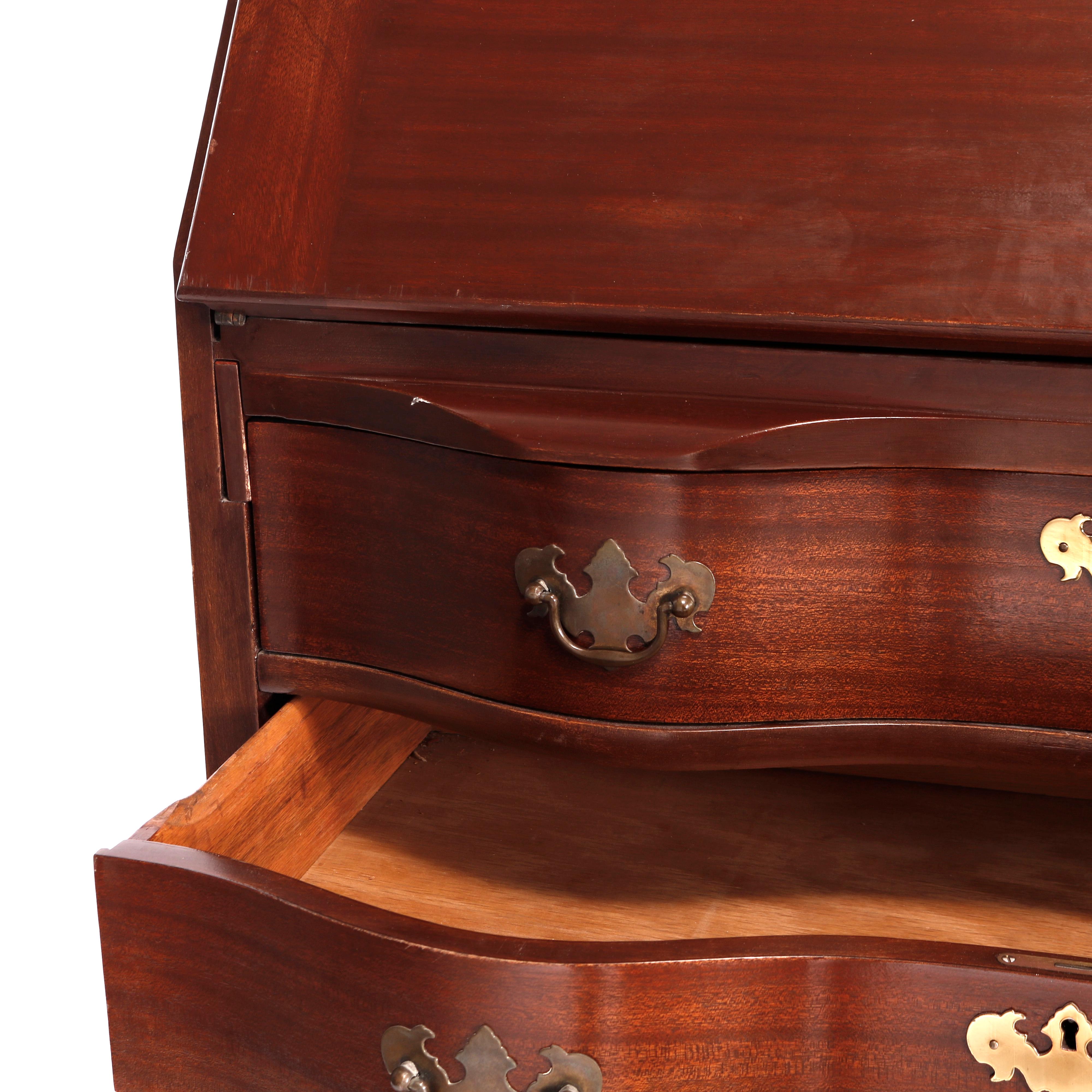 Antique Mahogany Governor Winthrop Secretary Desk Circa 1940 4
