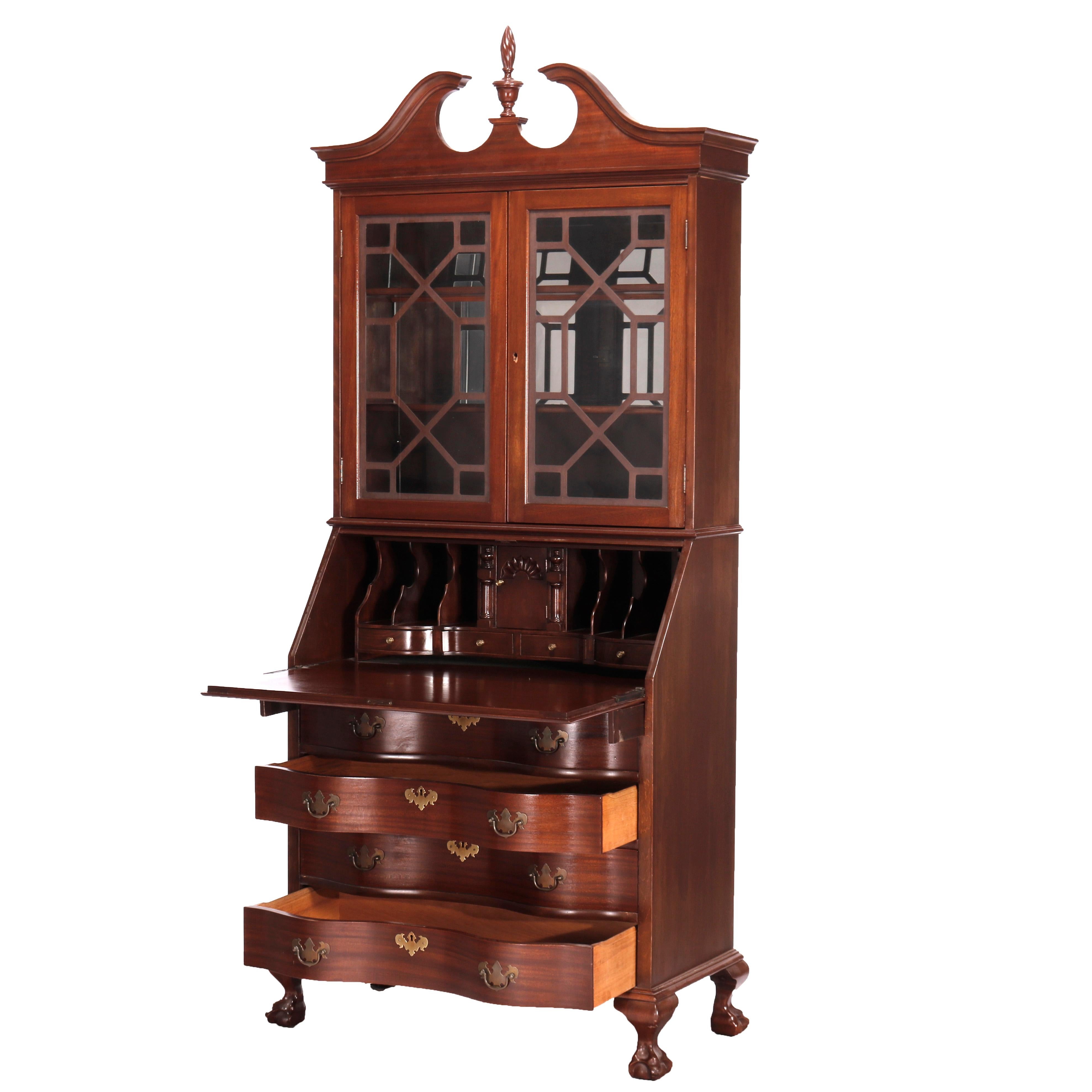 Antique Mahogany Governor Winthrop Secretary Desk Circa 1940