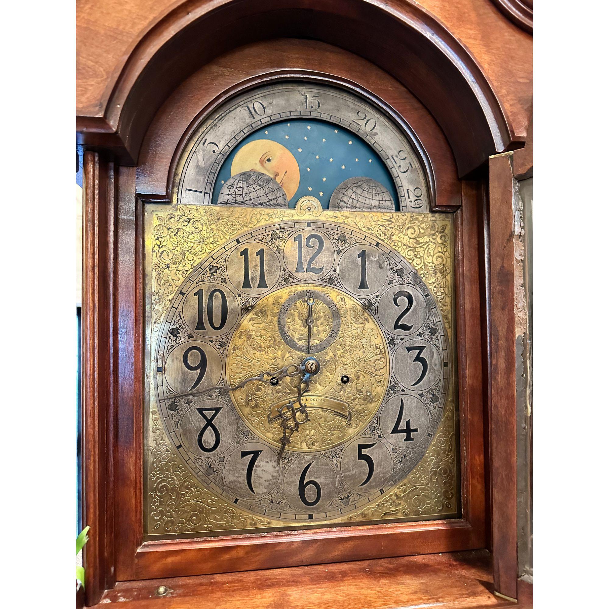 Federal Antique Mahogany Grandfather Longcase Clock