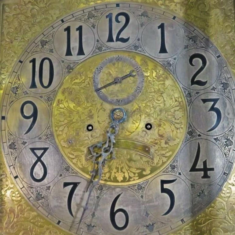 Antique Mahogany Grandfather Longcase Clock For Sale at 1stDibs