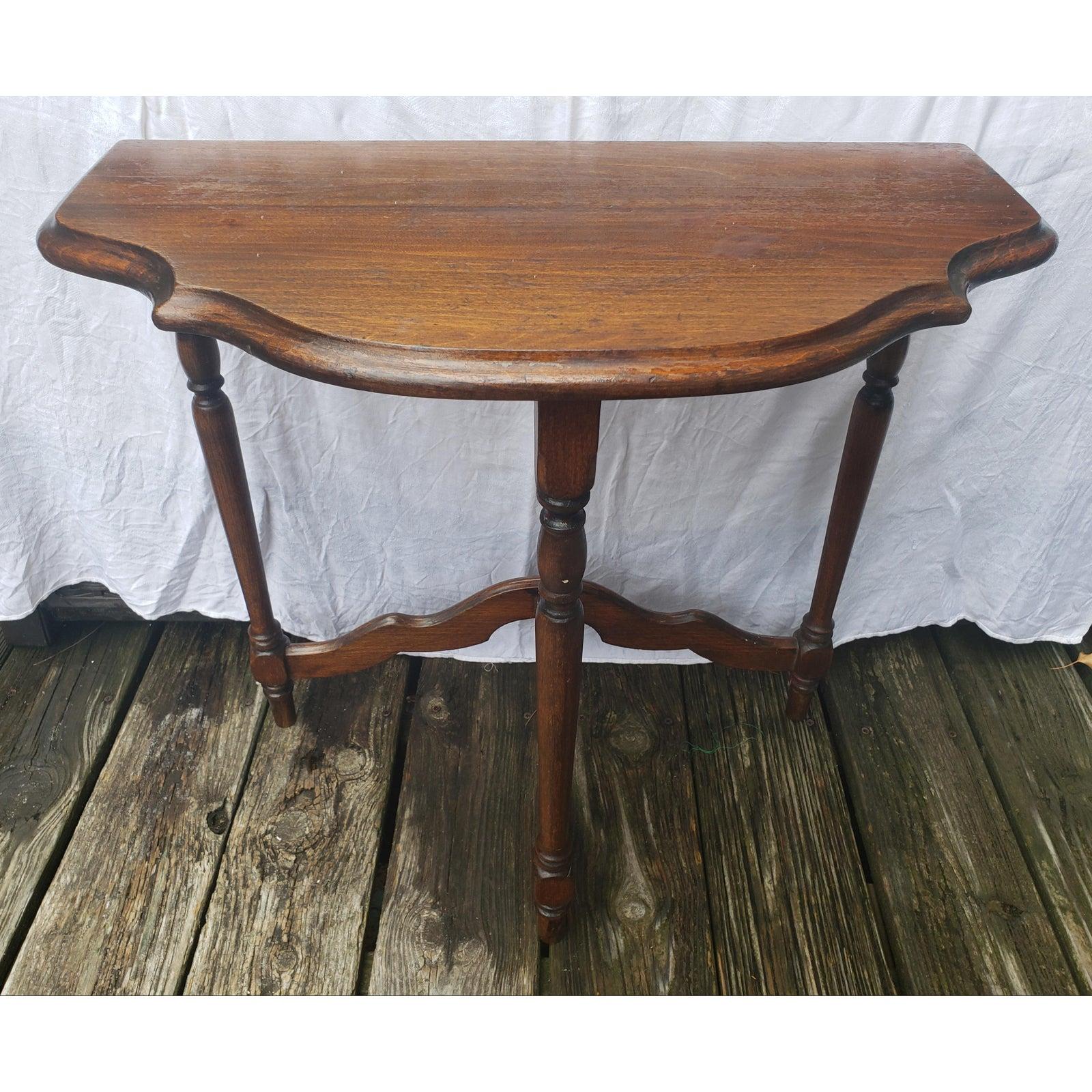20th Century Antique Mahogany Hall Console Lamp Table For Sale